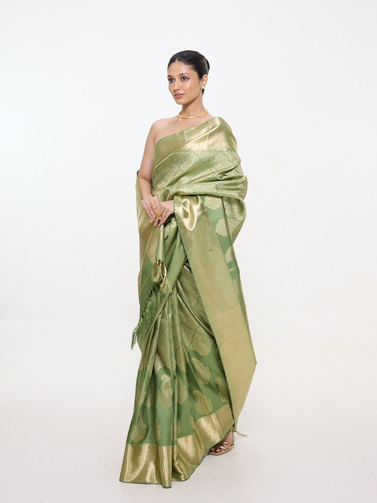 Handwoven Green Silk Kanjivaram Saree