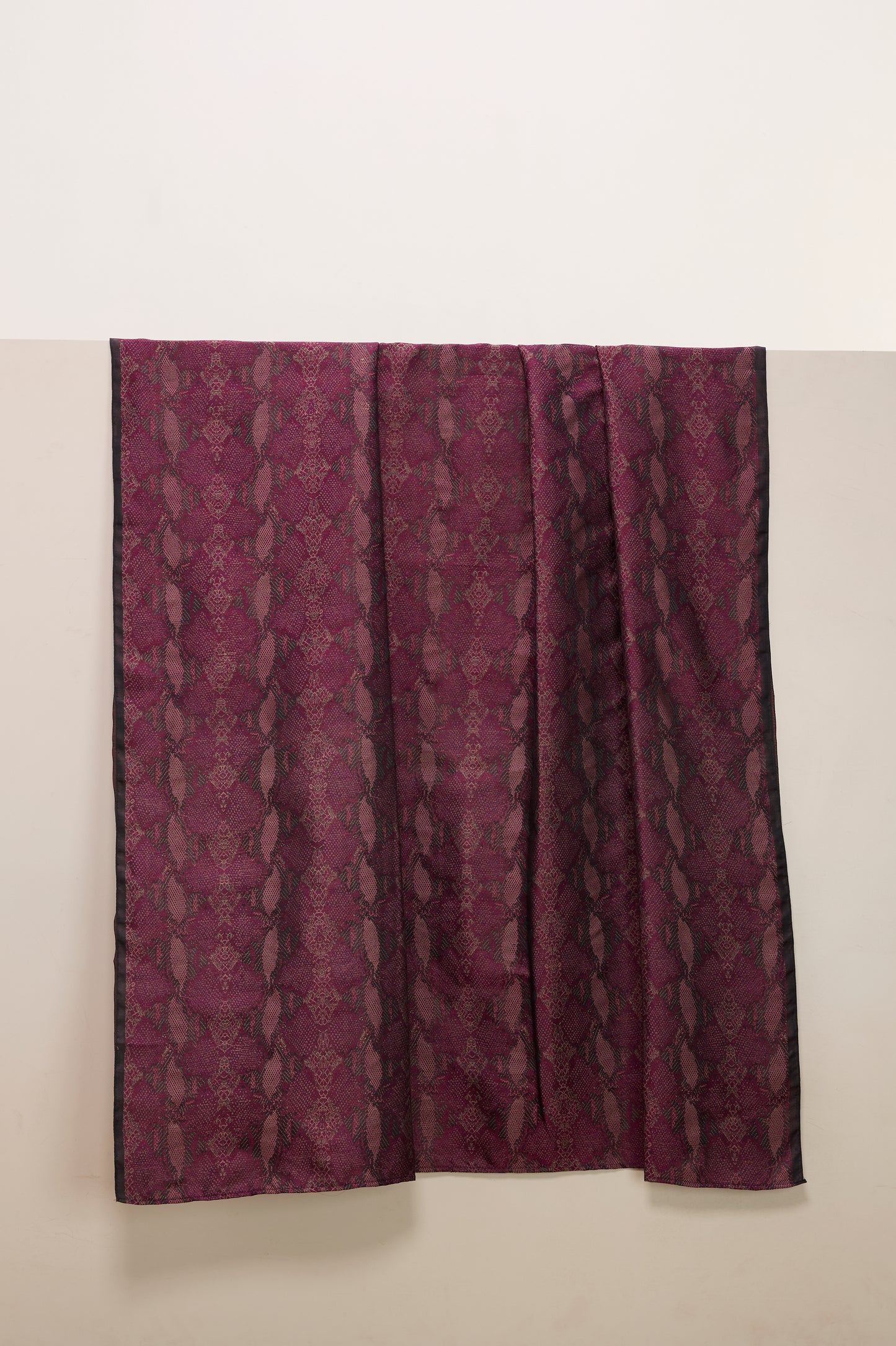 Handwoven Magenta Banarasi Satin Fabric