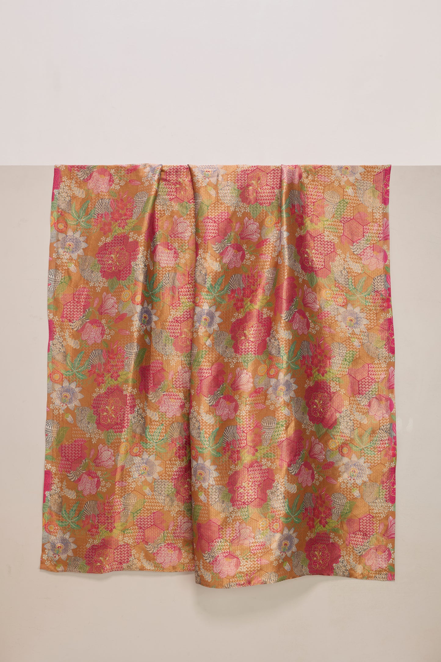 Digital Print Mustard Silk Fabric