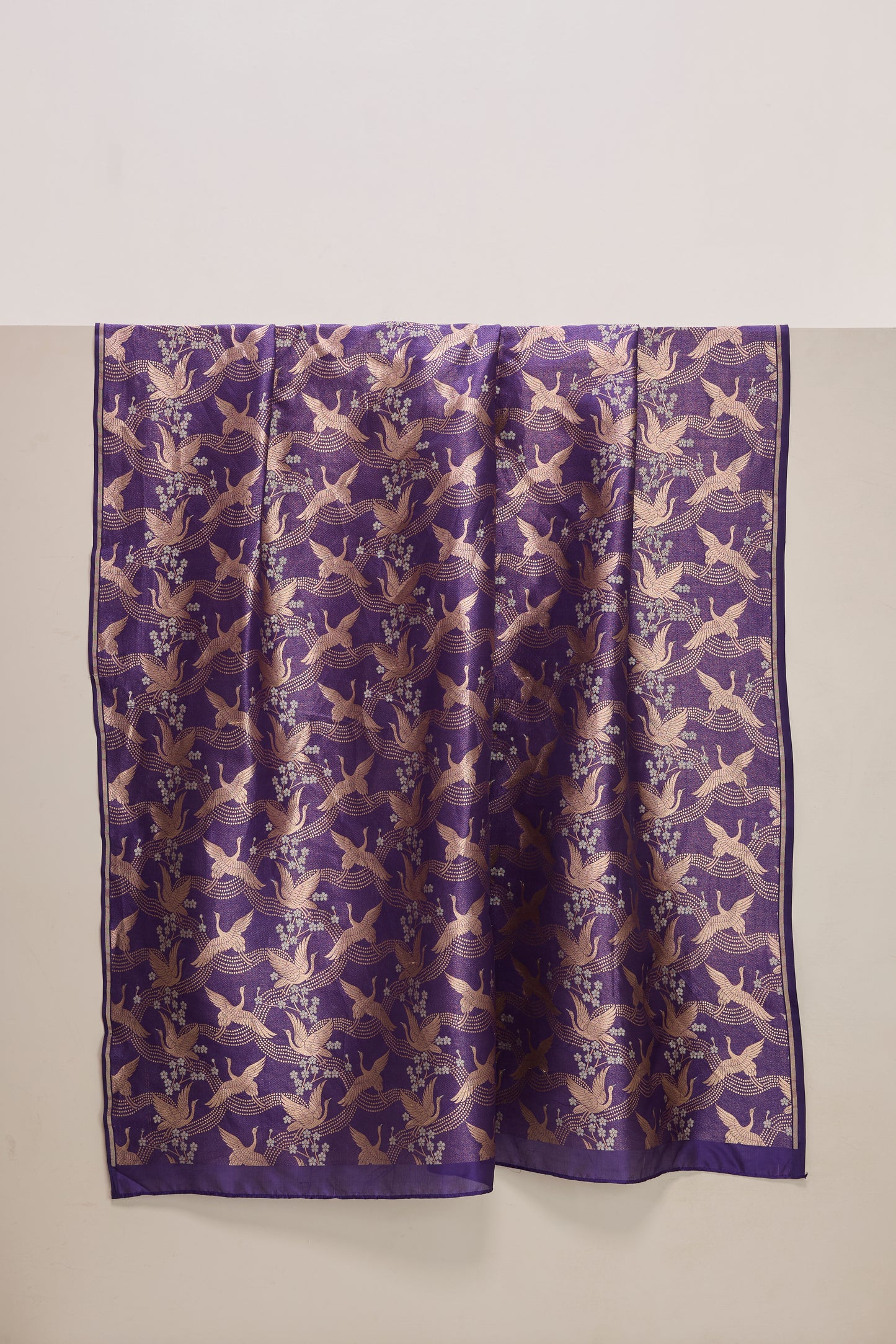 Handwoven Purple Banarasi Silk Fabric
