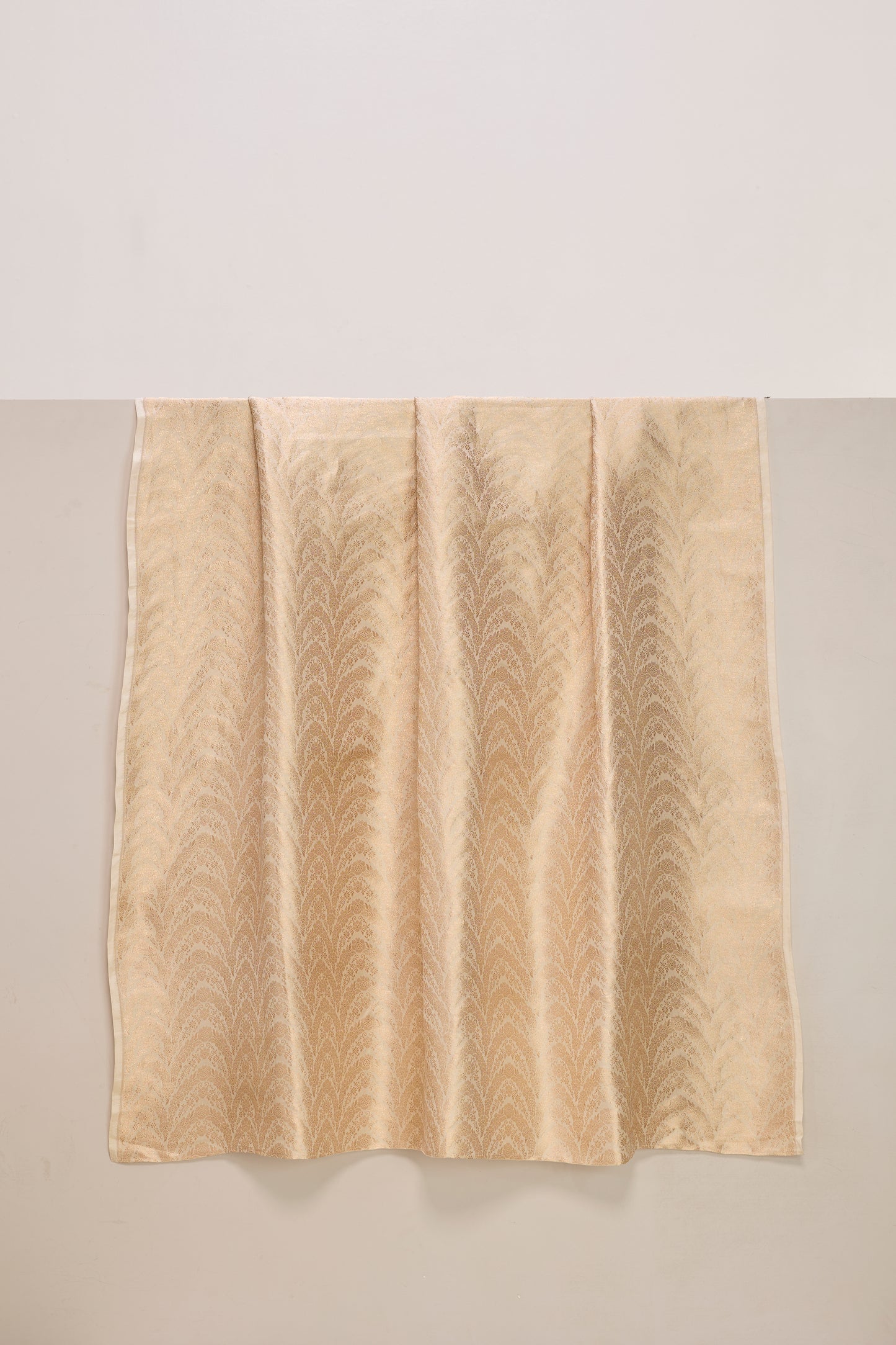 Handwoven Champagne Gold Banarasi Georgette Fabric