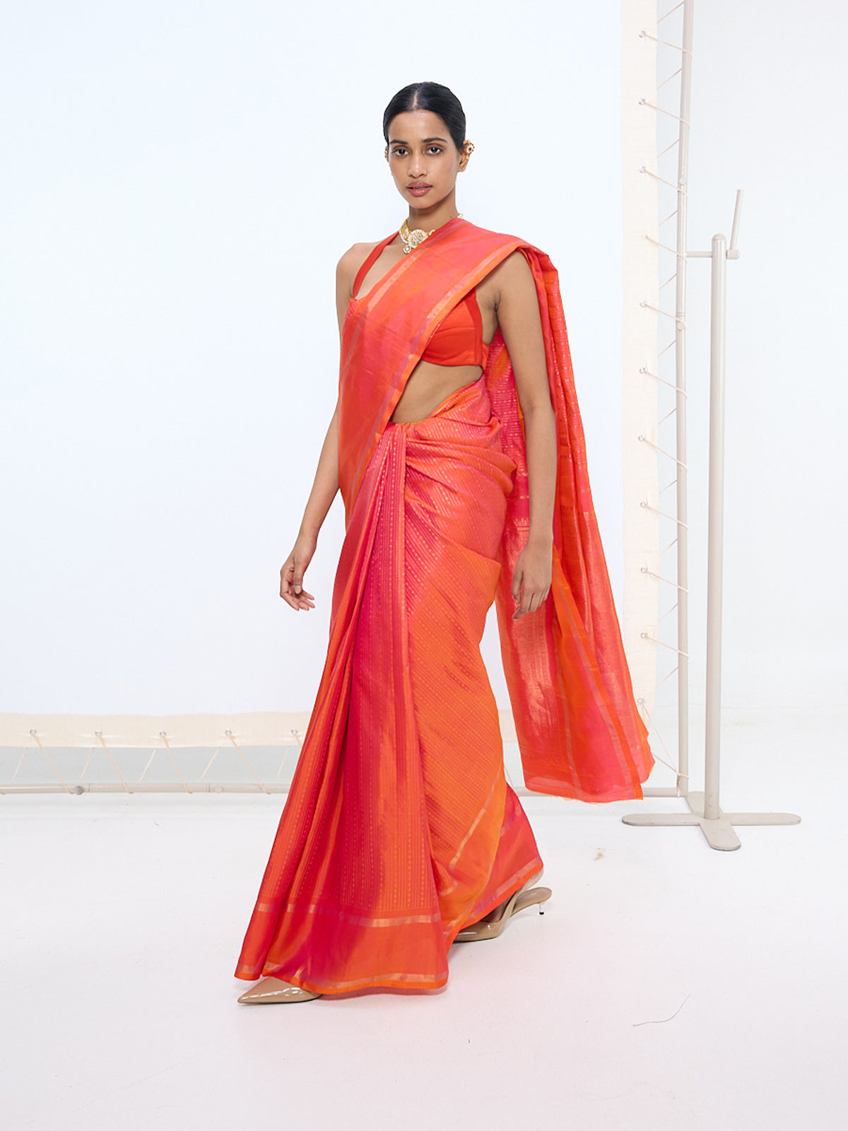 Handwoven Ruby Red Kanjivaram Saree
