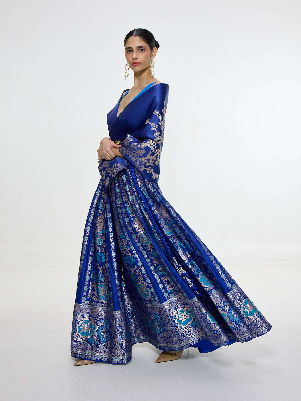 Handwoven Royal Blue Silk Shawl