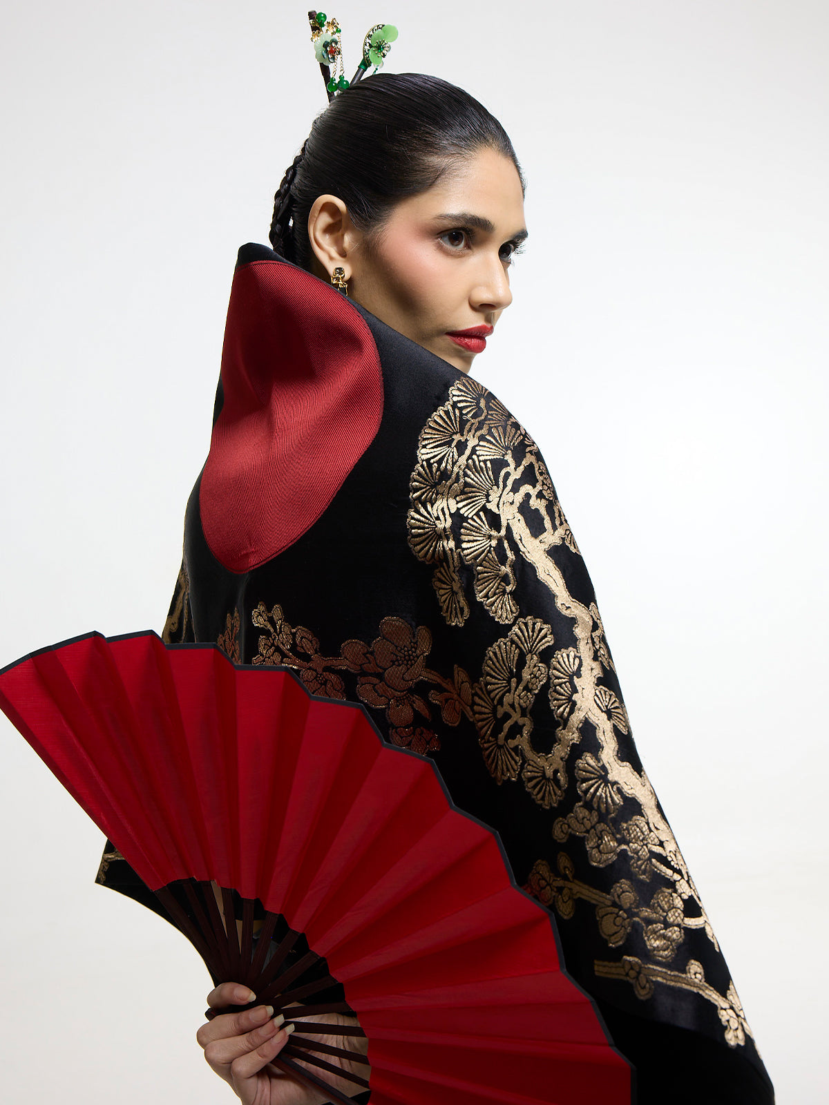 Handwoven Onyx Silk Shawl