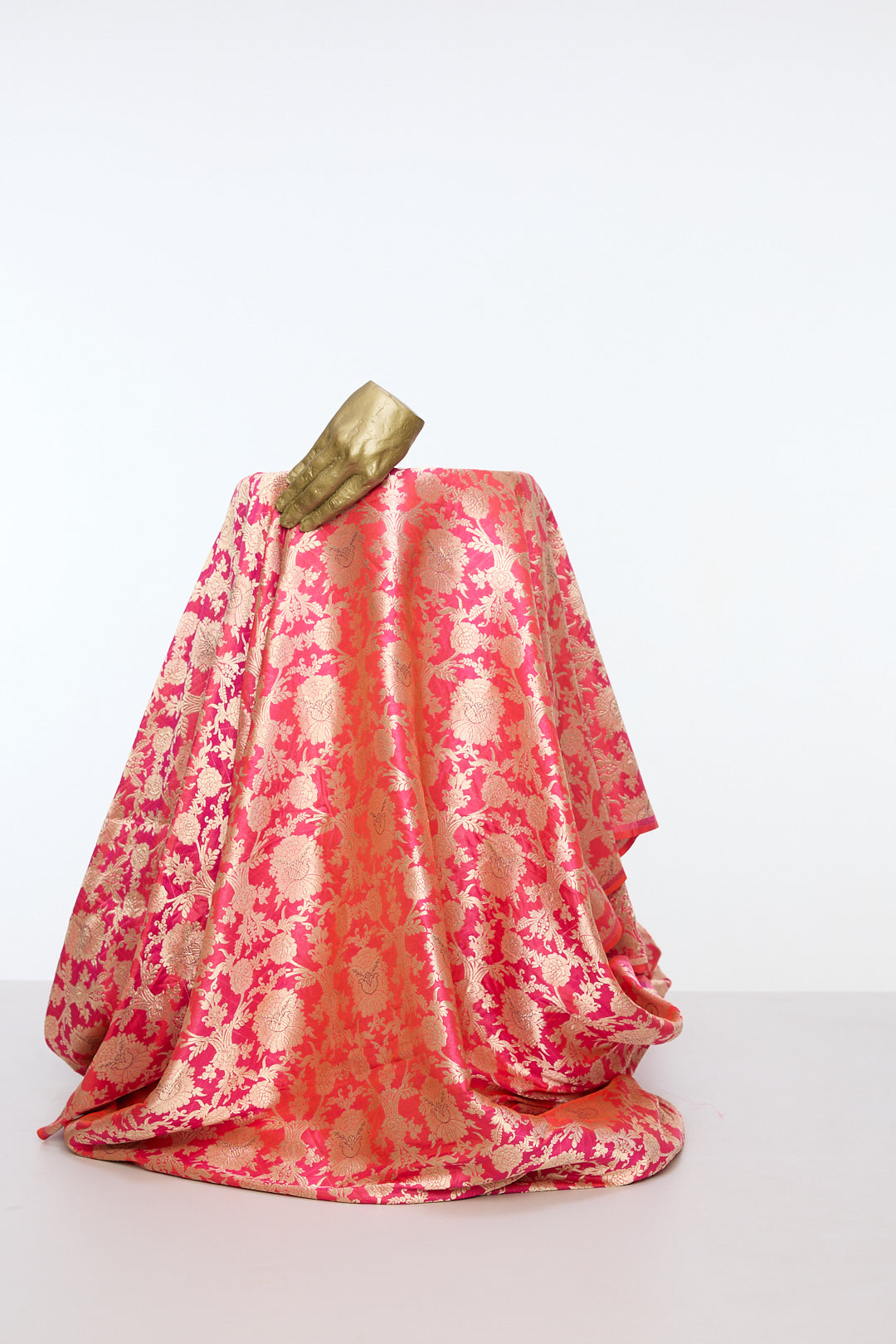 Handwoven Hot Pink Emboss Fabric