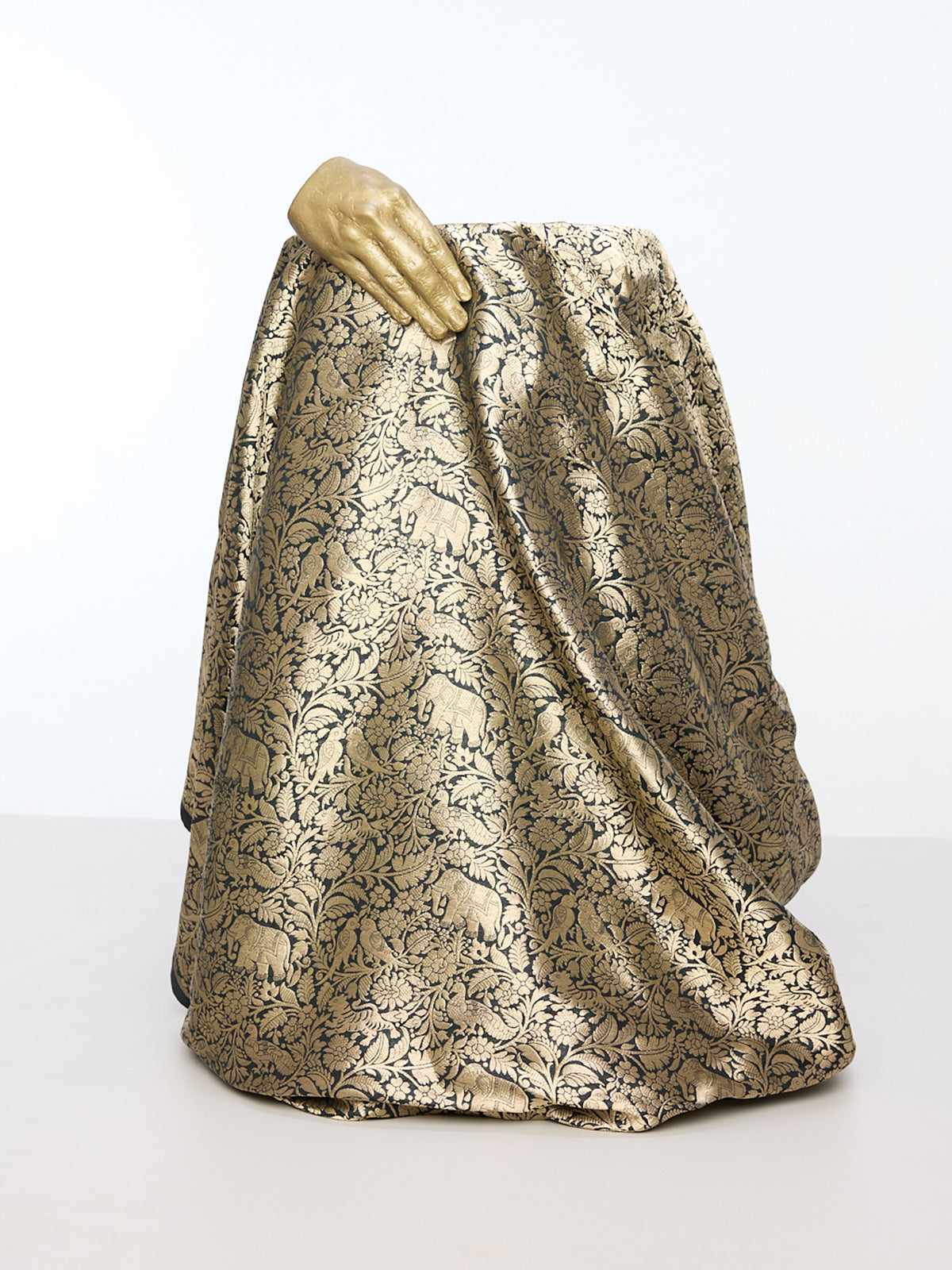 Handwoven Black & Grey Emboss Fabric