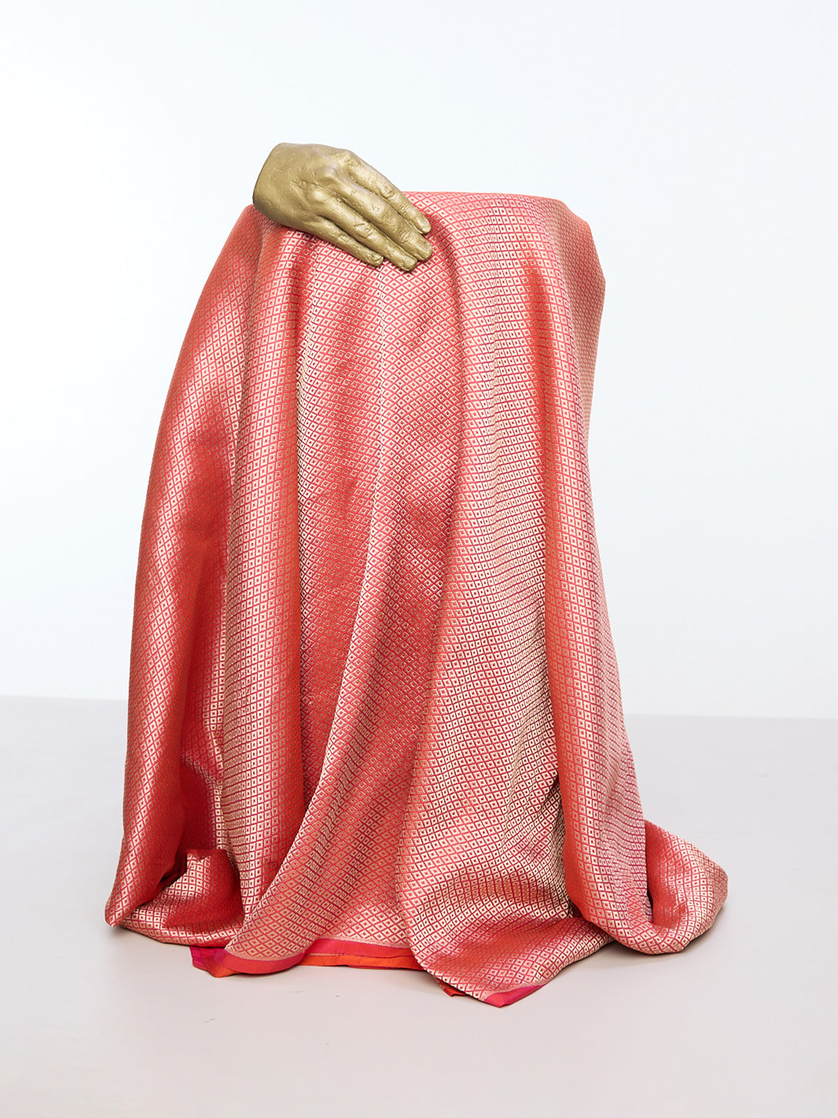 Handwoven Coral Emboss Fabric