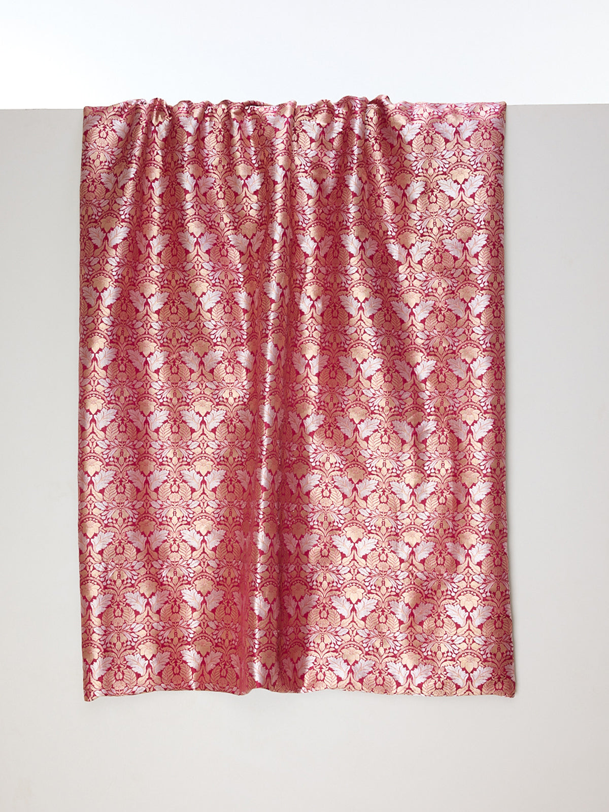 Handwoven Maroon Cutwork Banarasi Fabric