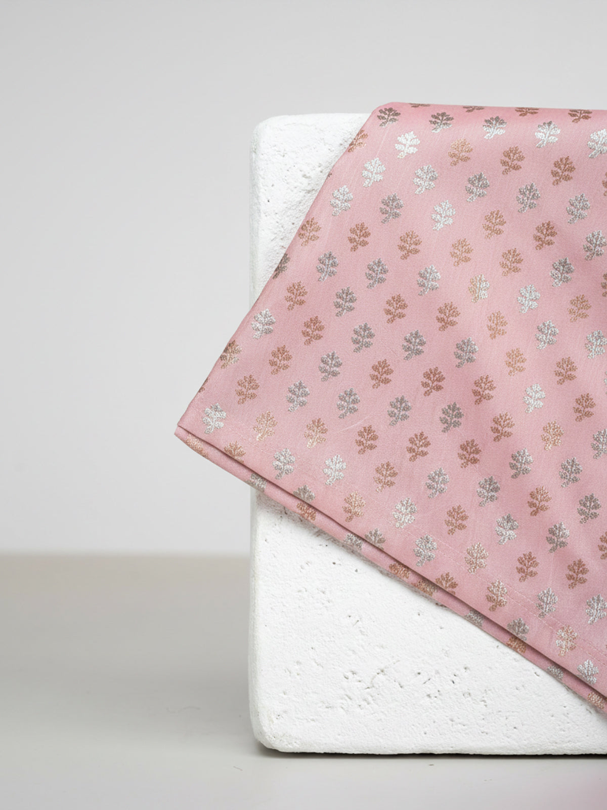 Handwoven Pastel Pink Silk Pocket Square