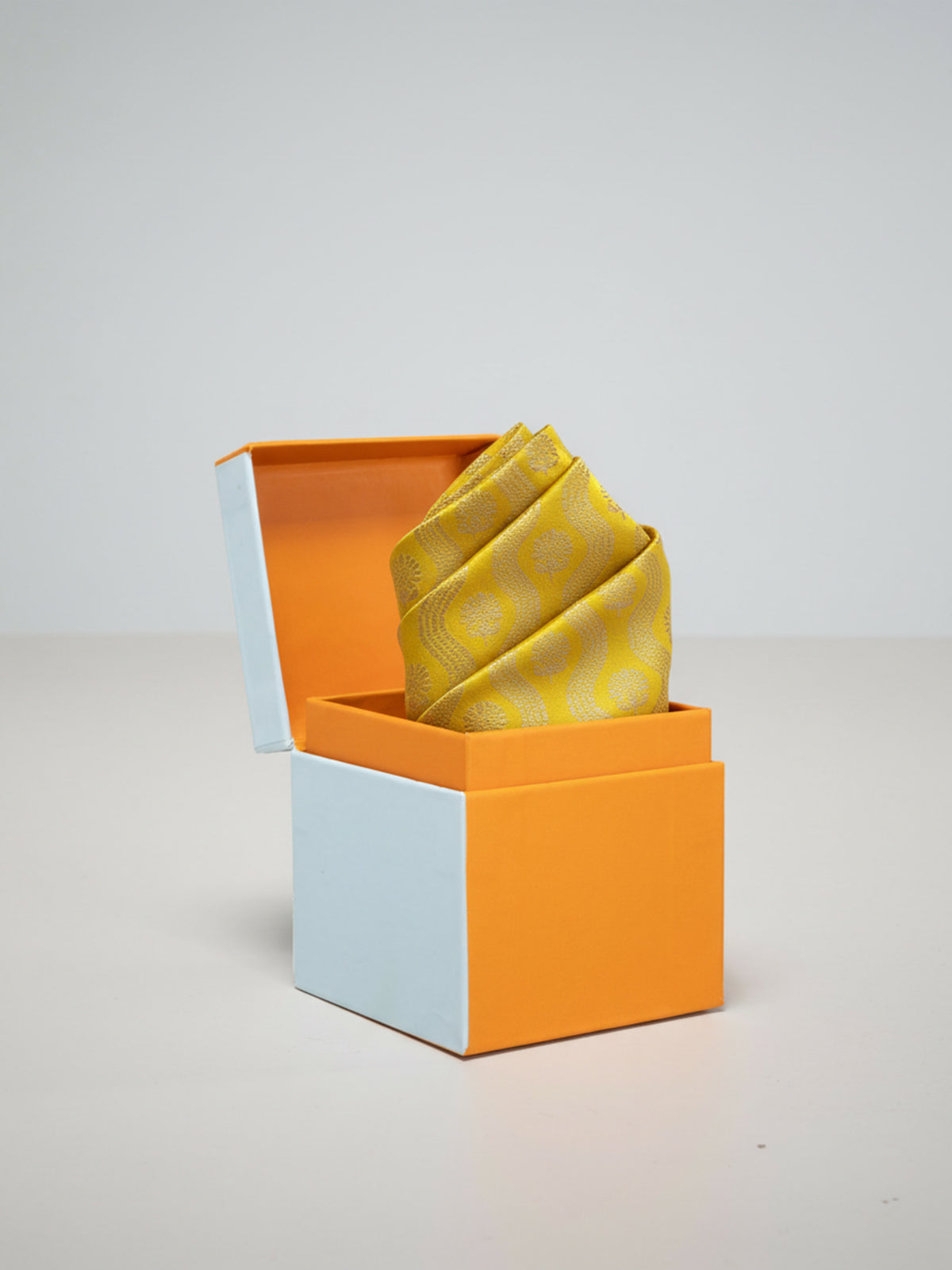 Handwoven Yellow Silk Pocket Square