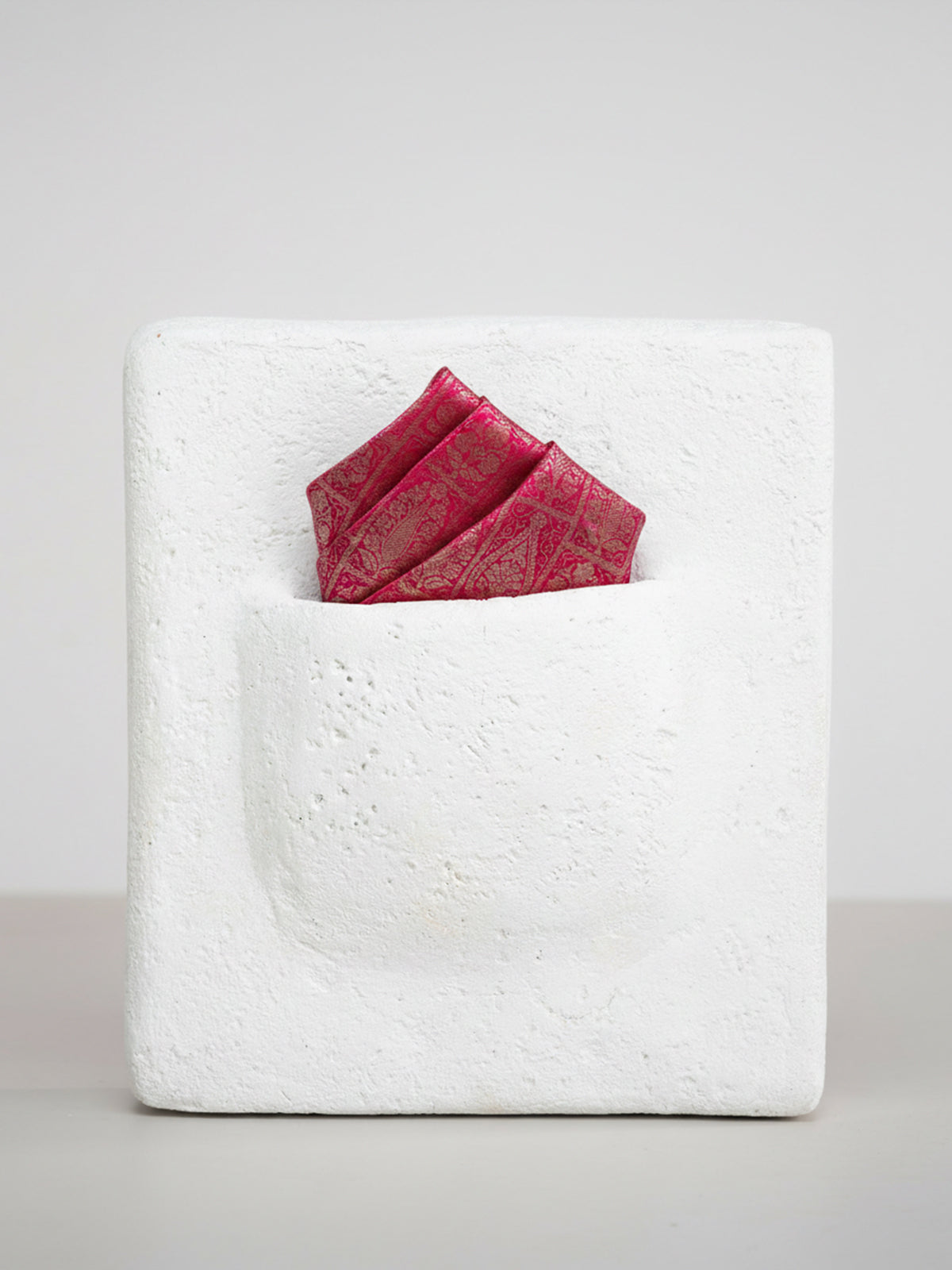 Handwoven Dark Pink Silk Pocket Square