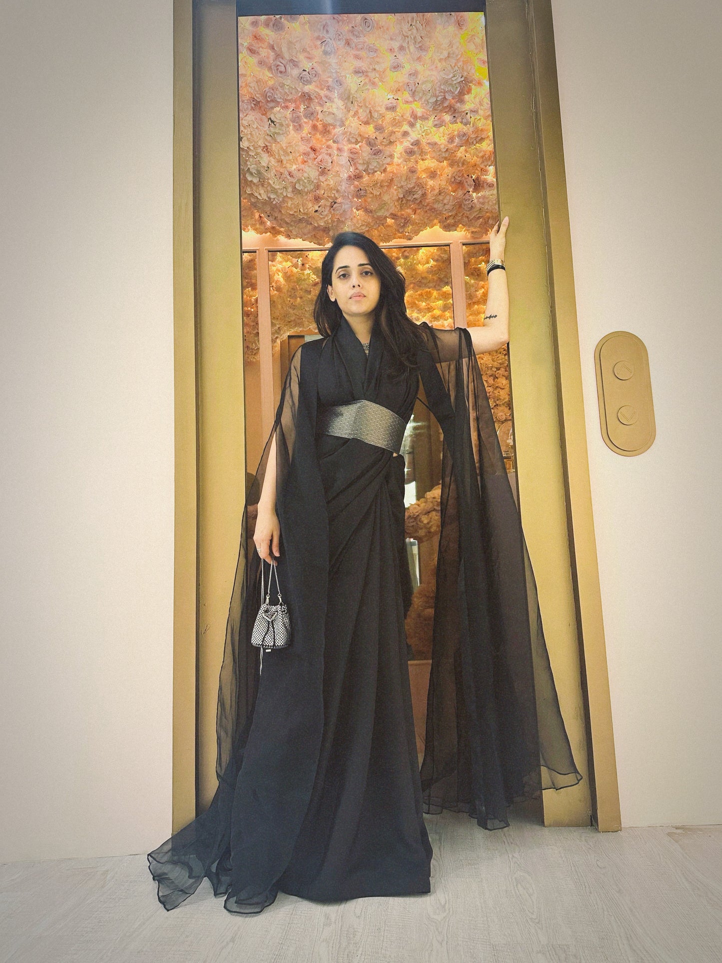 Handwoven Charcoal Black Silk Saree