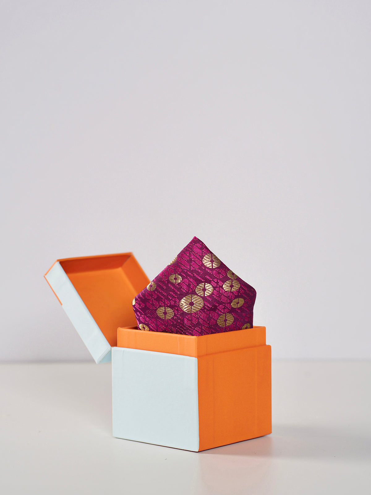 Handwoven Magenta Silk Pocket Square