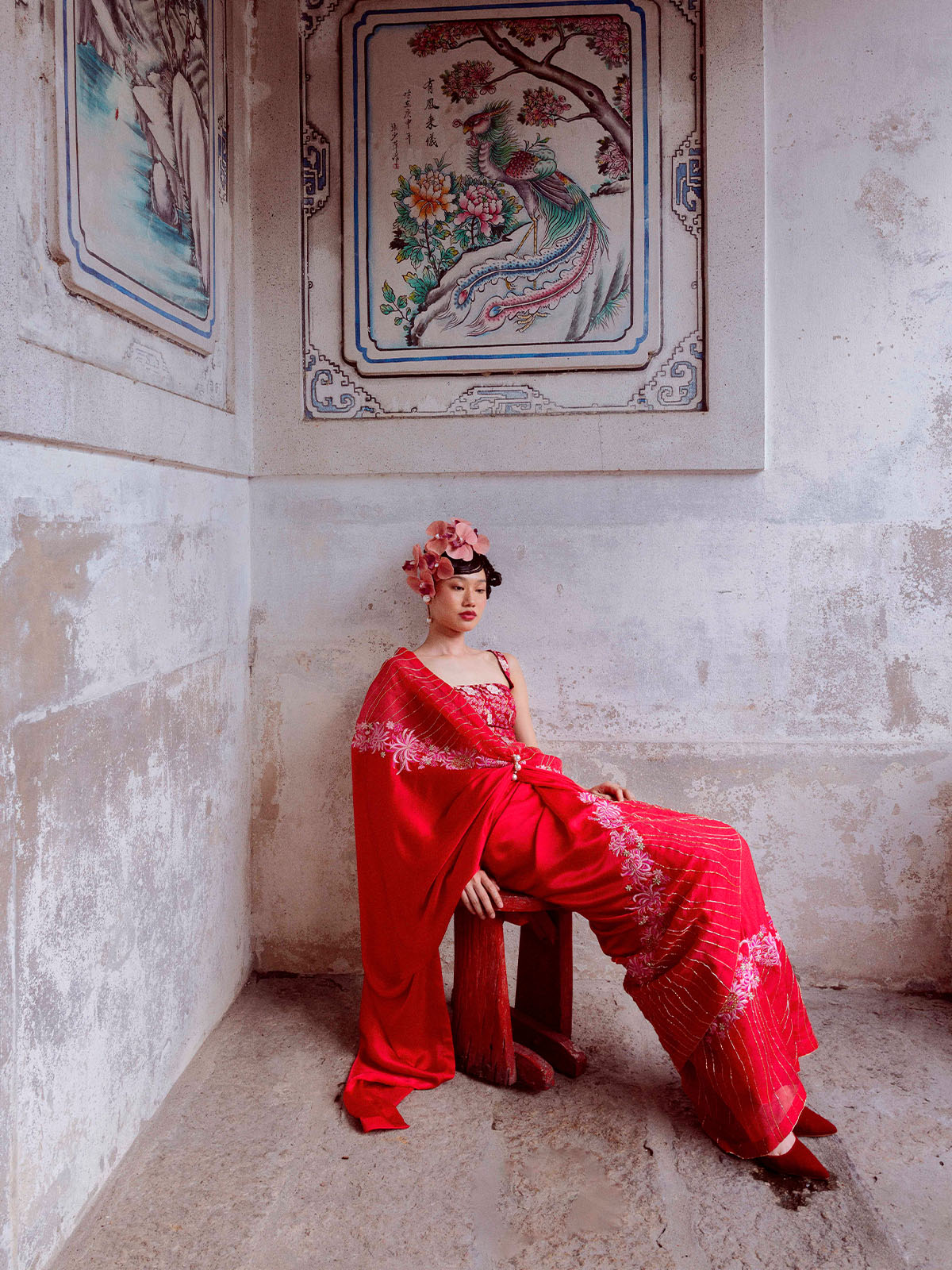 Handwoven Claret Saree