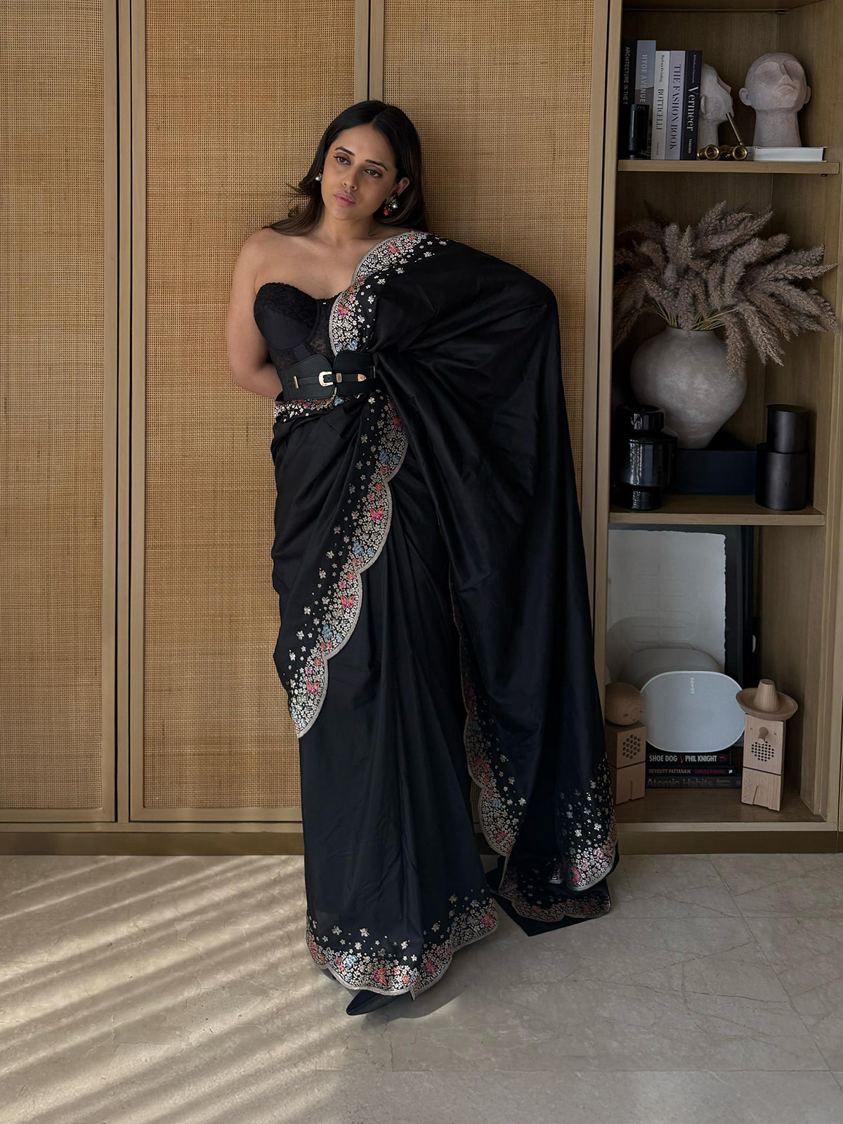 Handwoven Black Silk Saree