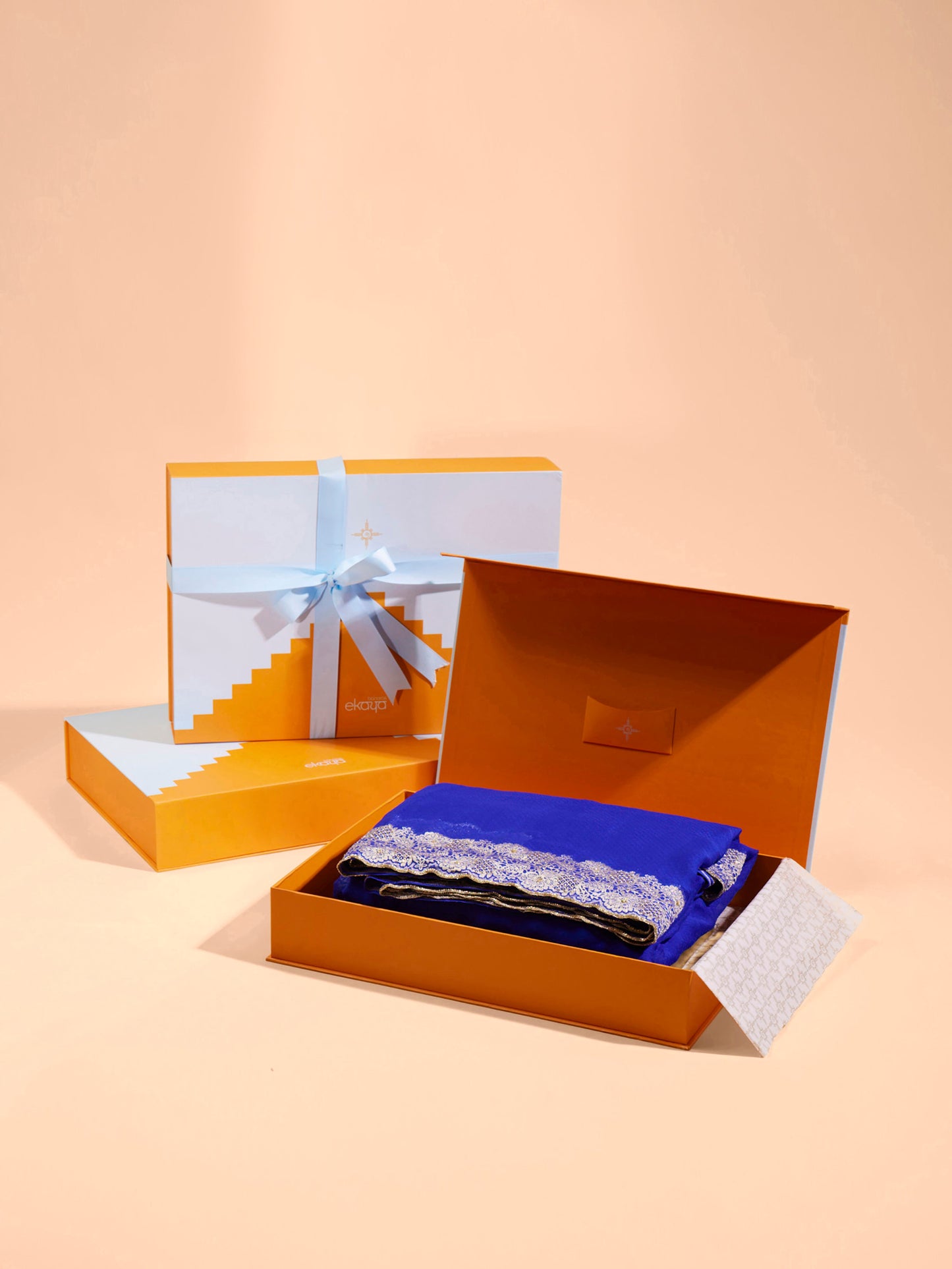 Handwoven Blue Georgette Saree