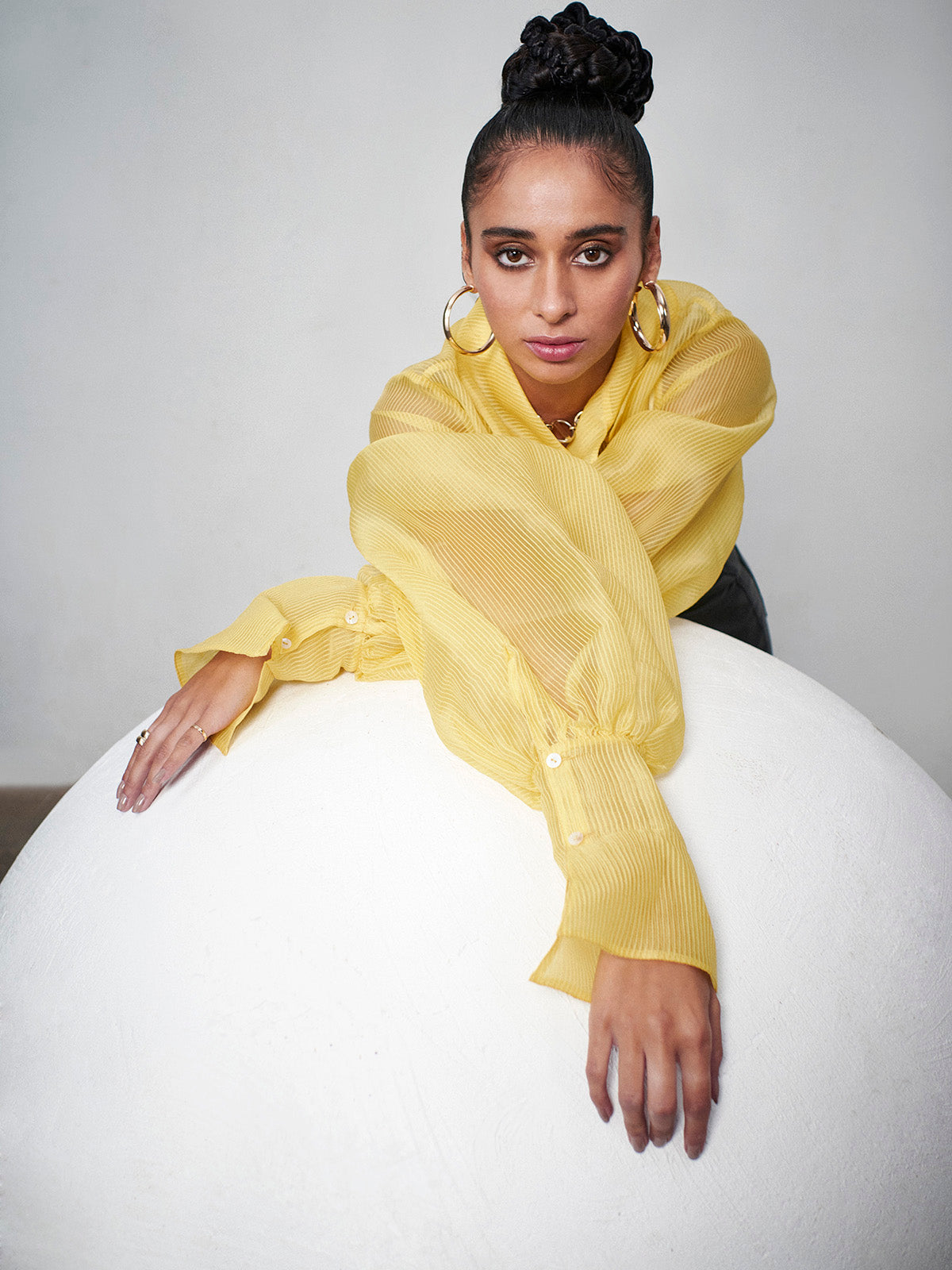 Yellow Organza Shirt