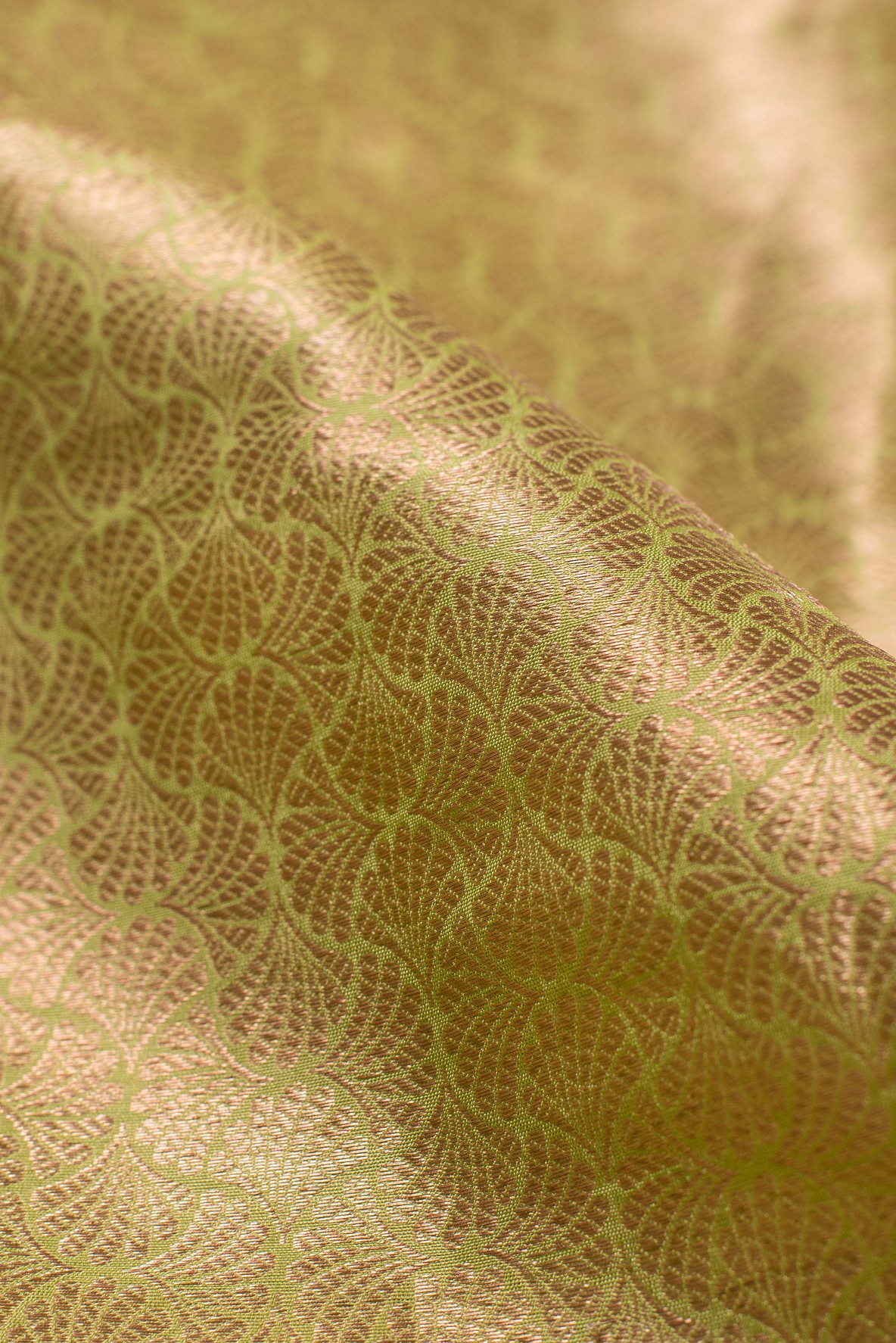 Handwoven Green Silk Blouse Fabric