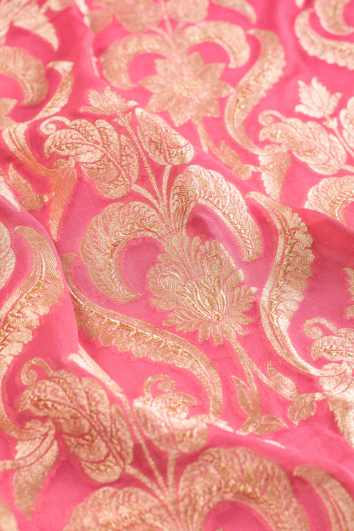 Handwoven Pink Georgette Blouse Fabric