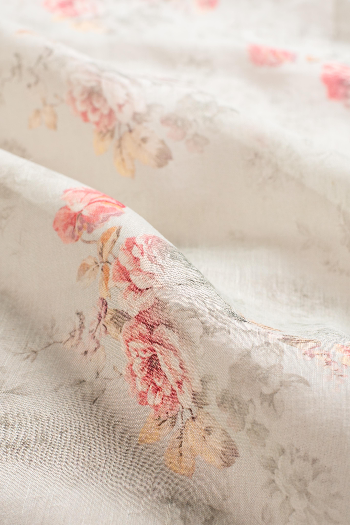 Handwoven Green Printed Chanderi Blouse Fabric