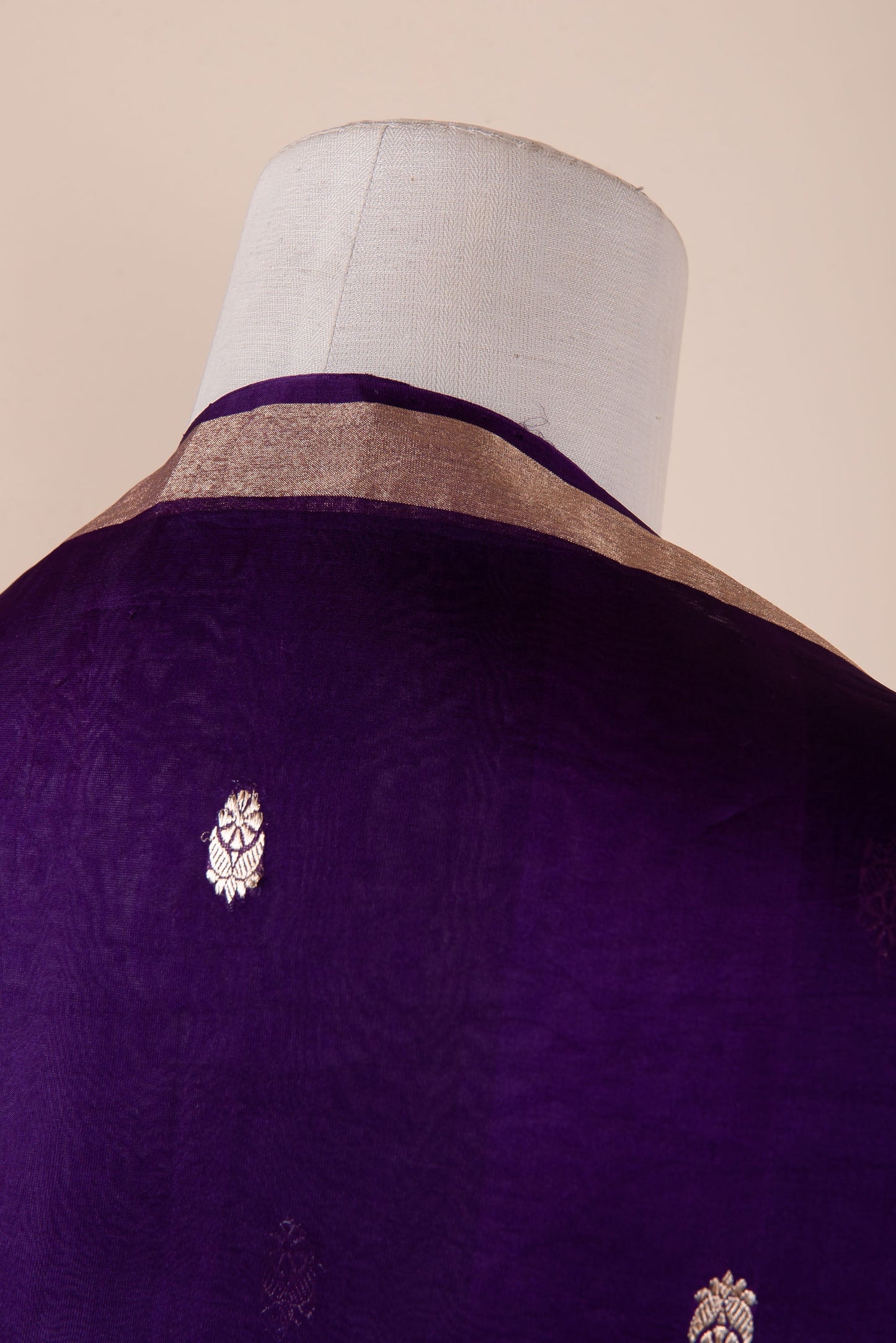 Handowoven Purple Organza Dupatta