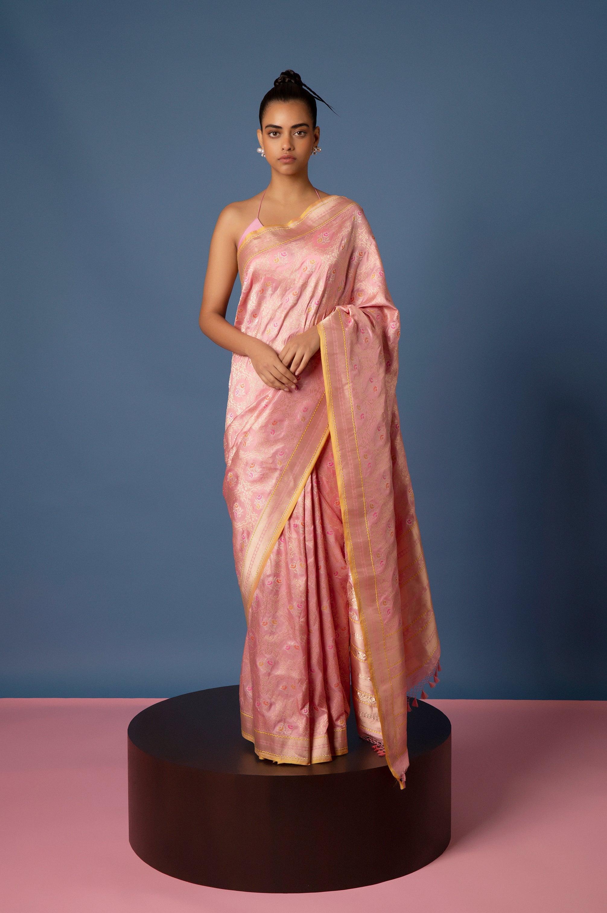 Handwoven Pink Silk Saree