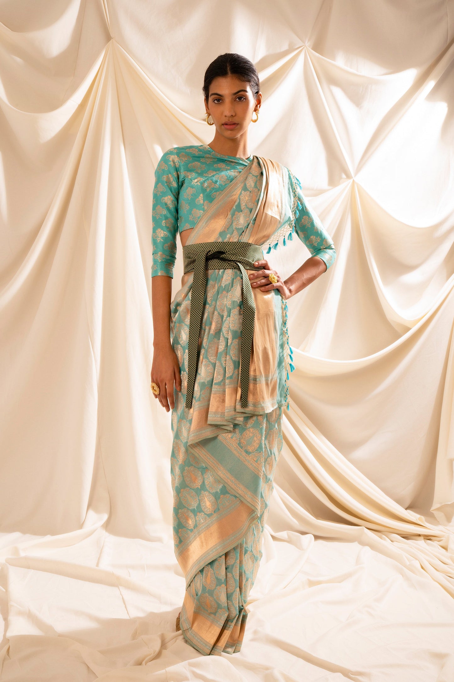Handwoven Blue Silk Saree