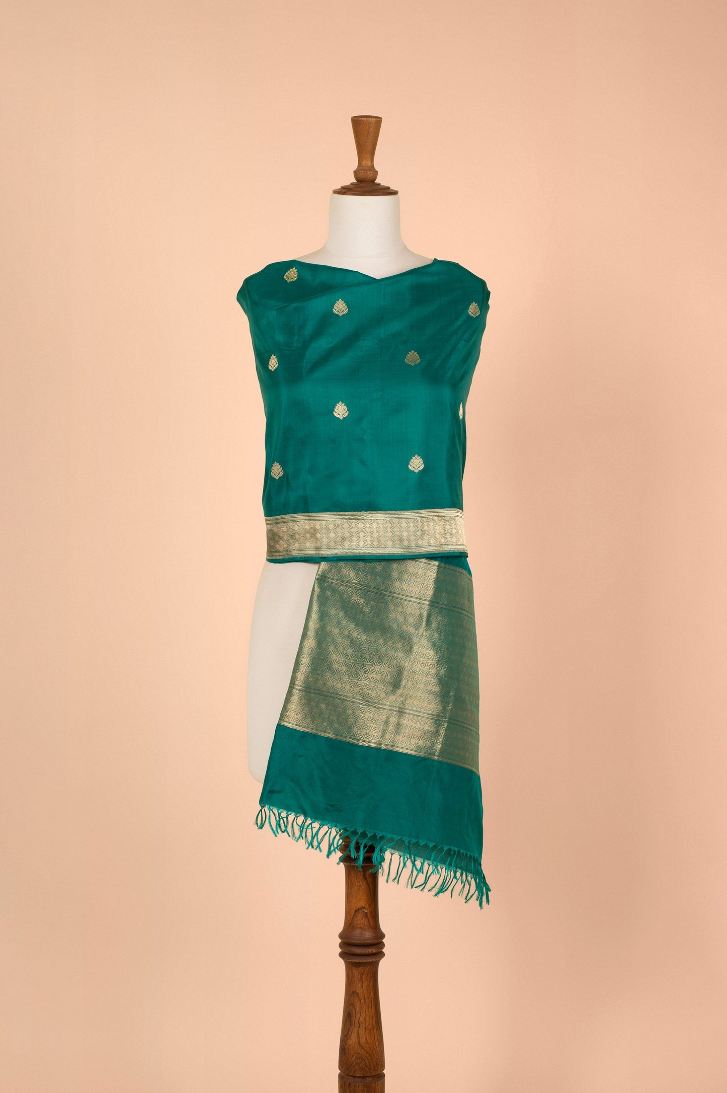 Handwoven Green Silk Dupatta