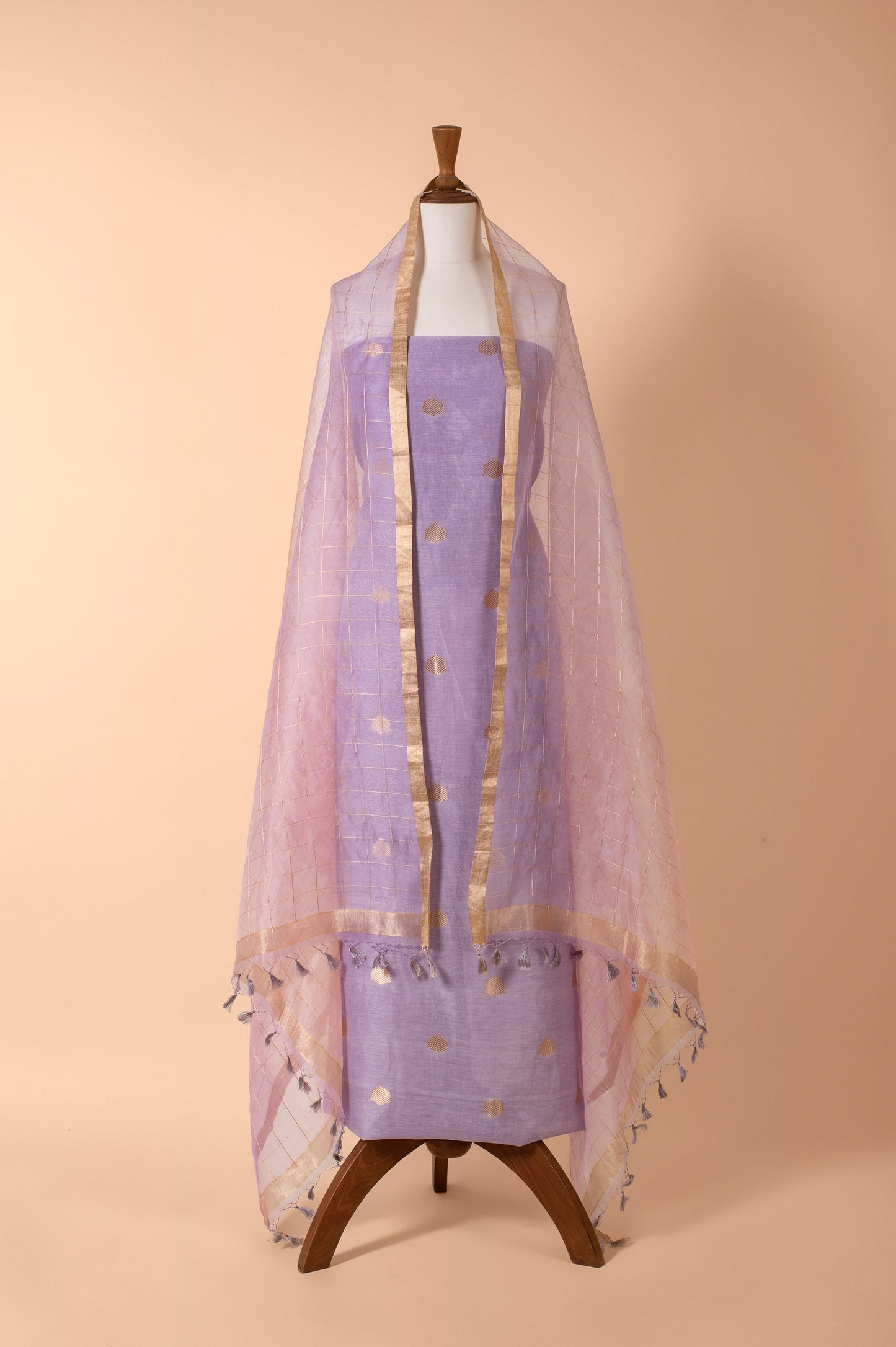 Handwoven Purple Linen Suit Piece