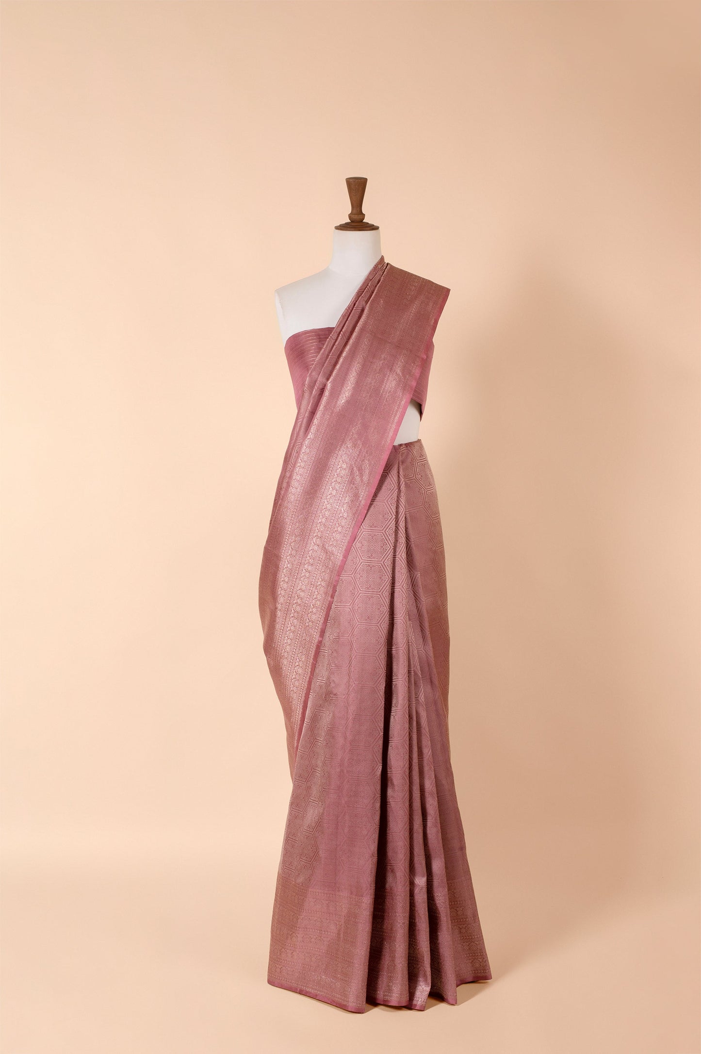 Handwoven Lilac Kanjivaram Silk Sari