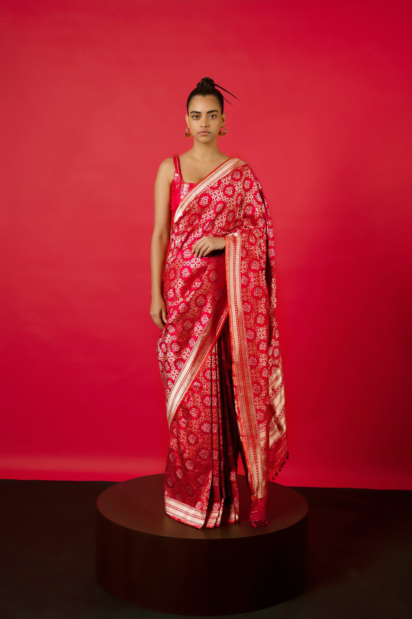 Handwoven Red Silk Saree