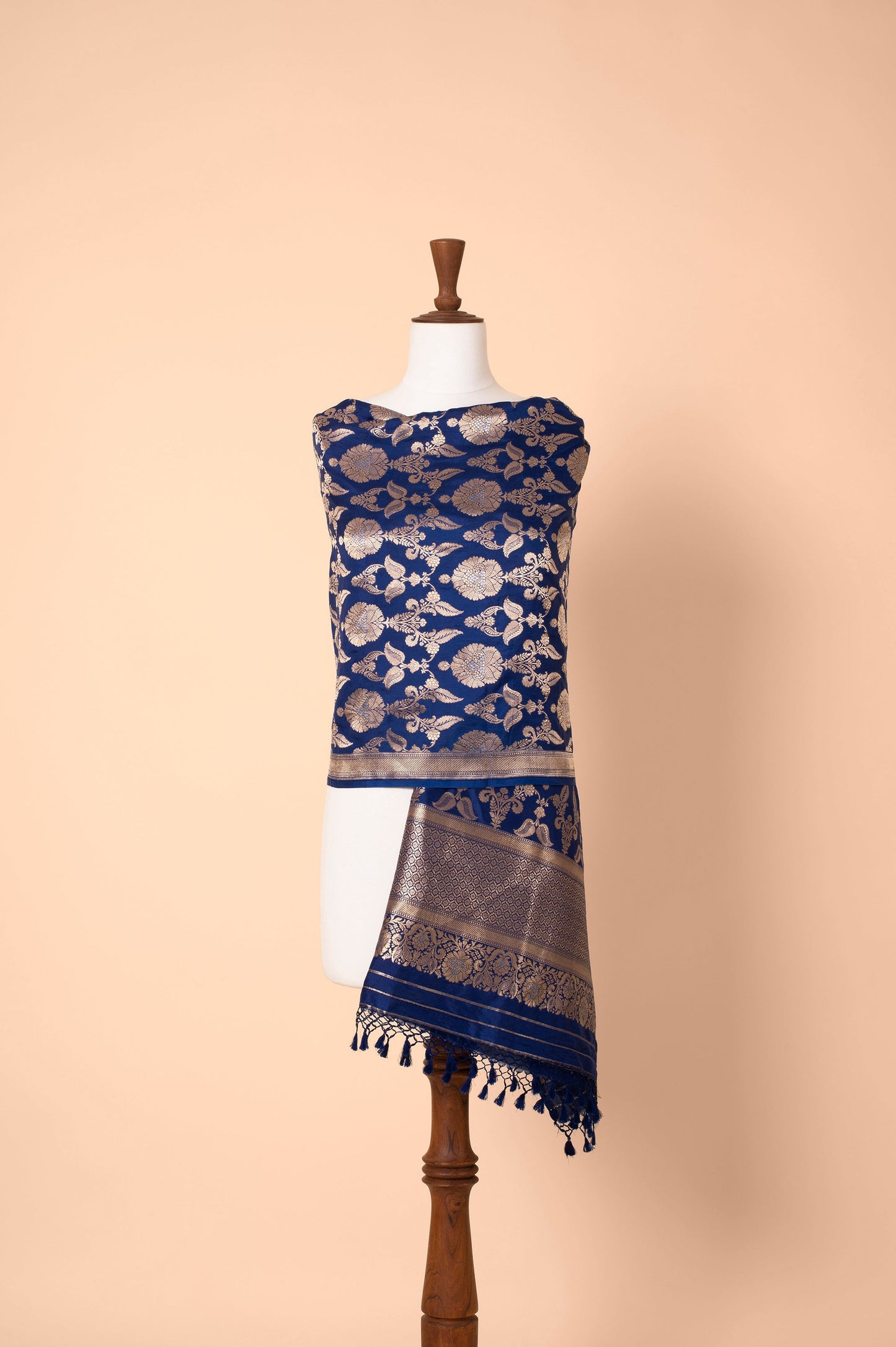 Handwoven Blue Silk Dupatta