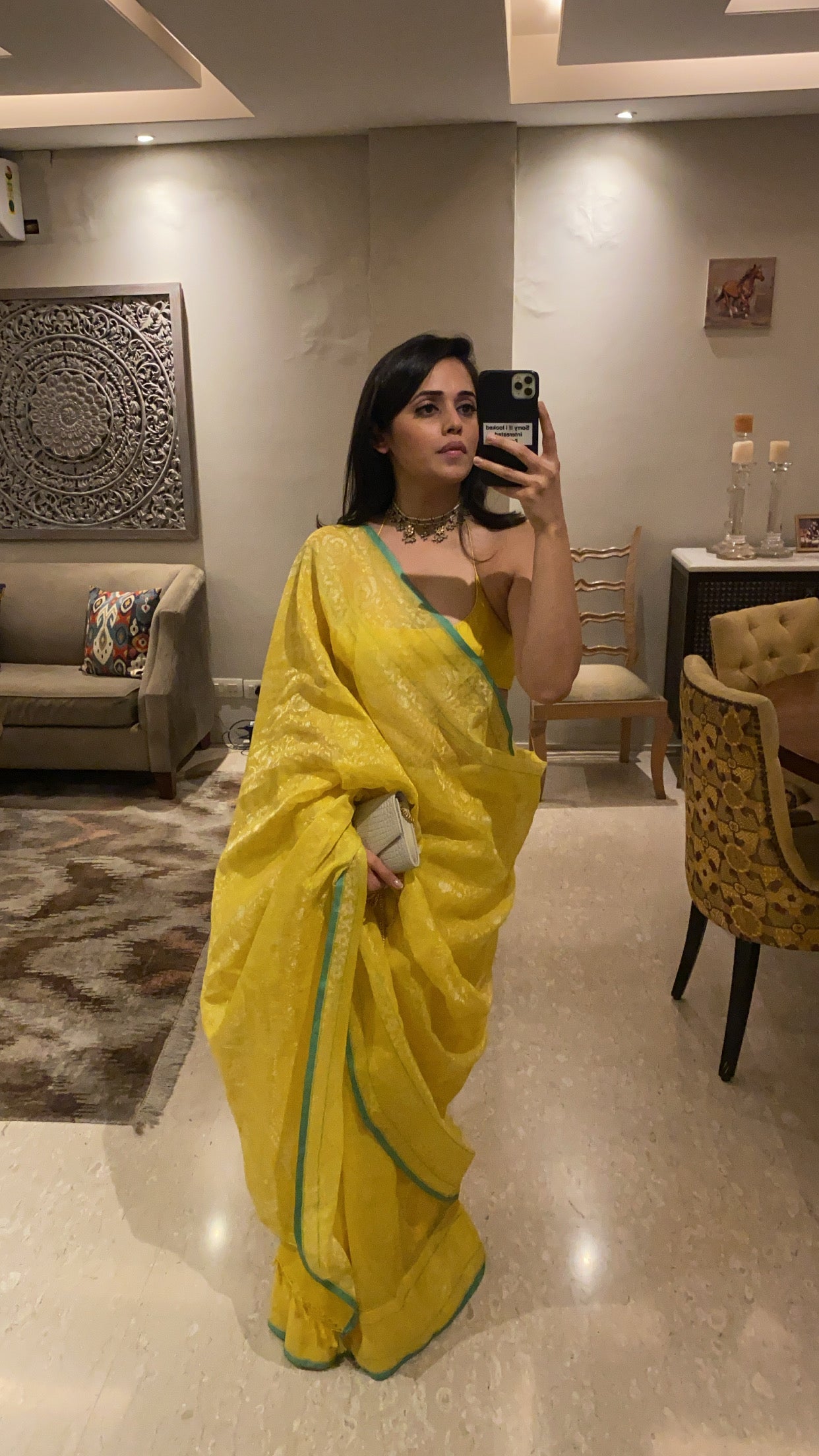 Handwoven Yellow Real Zari Cotton Sari
