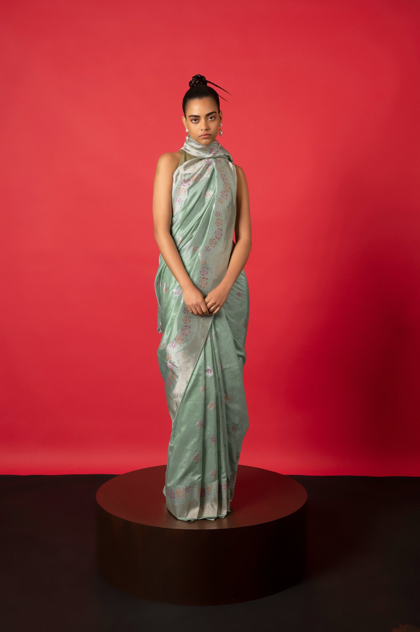Handwoven Blue Silk Sari