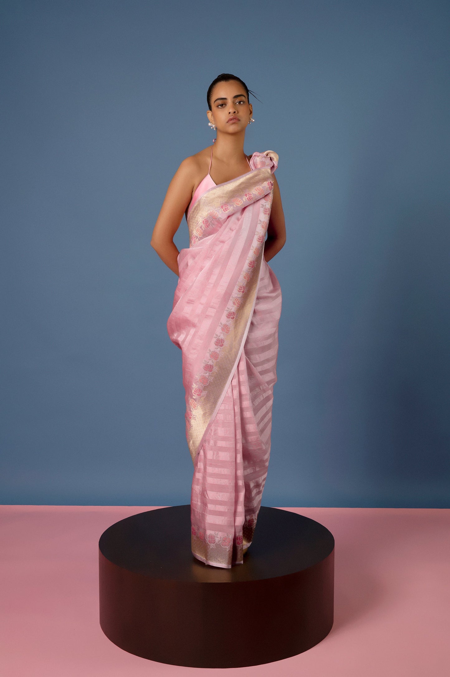 Handwoven Pink Silk Saree