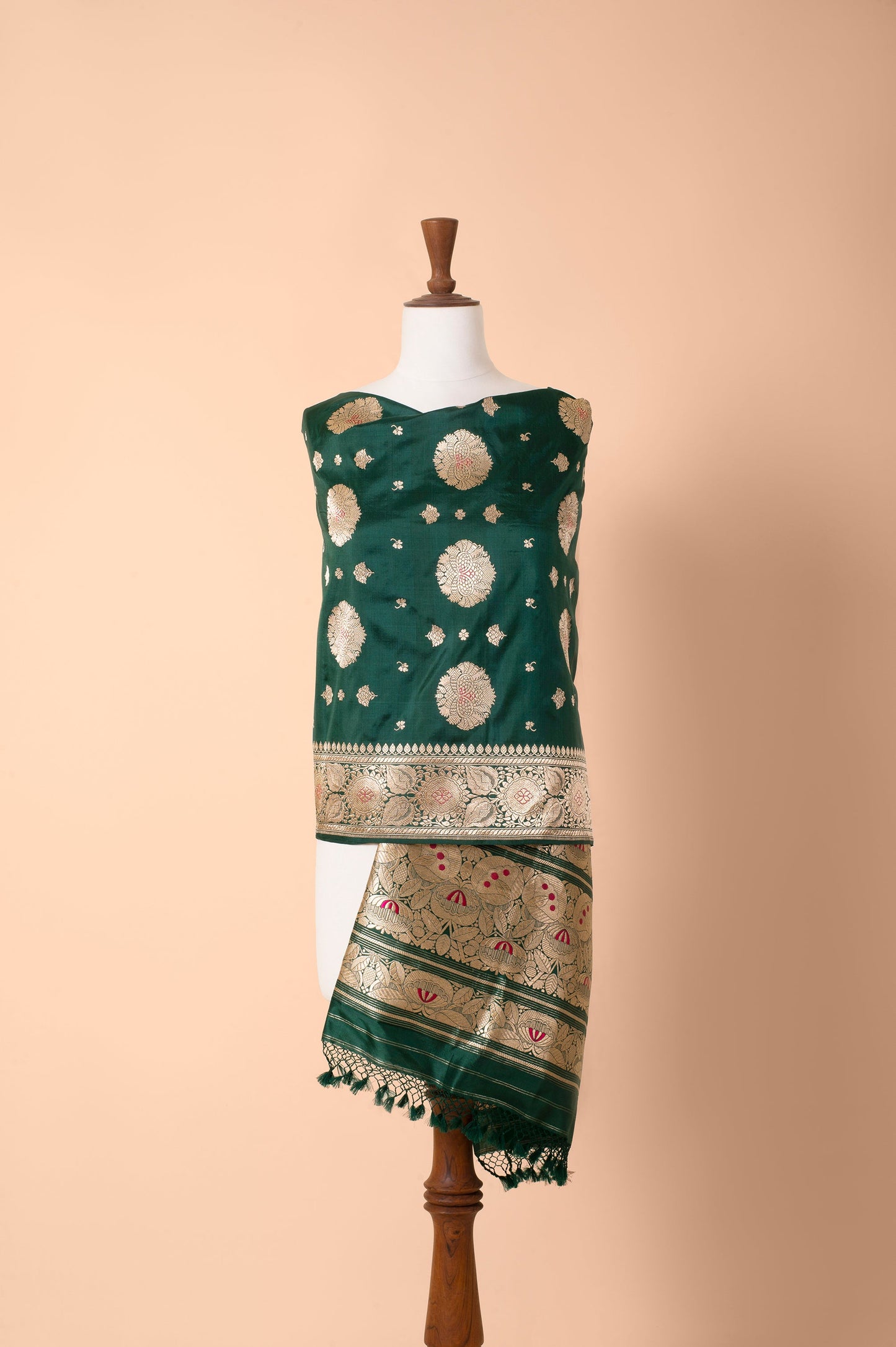 Handwoven Green Silk Dupatta