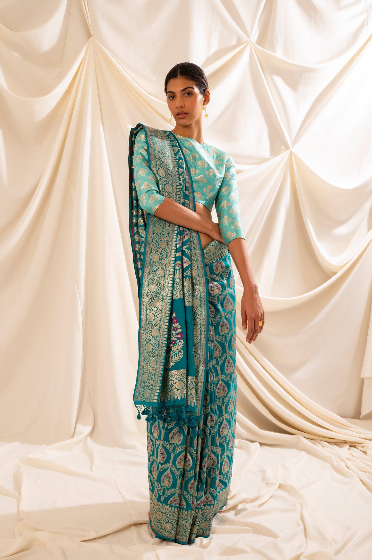 Handwoven Green Silk Sari