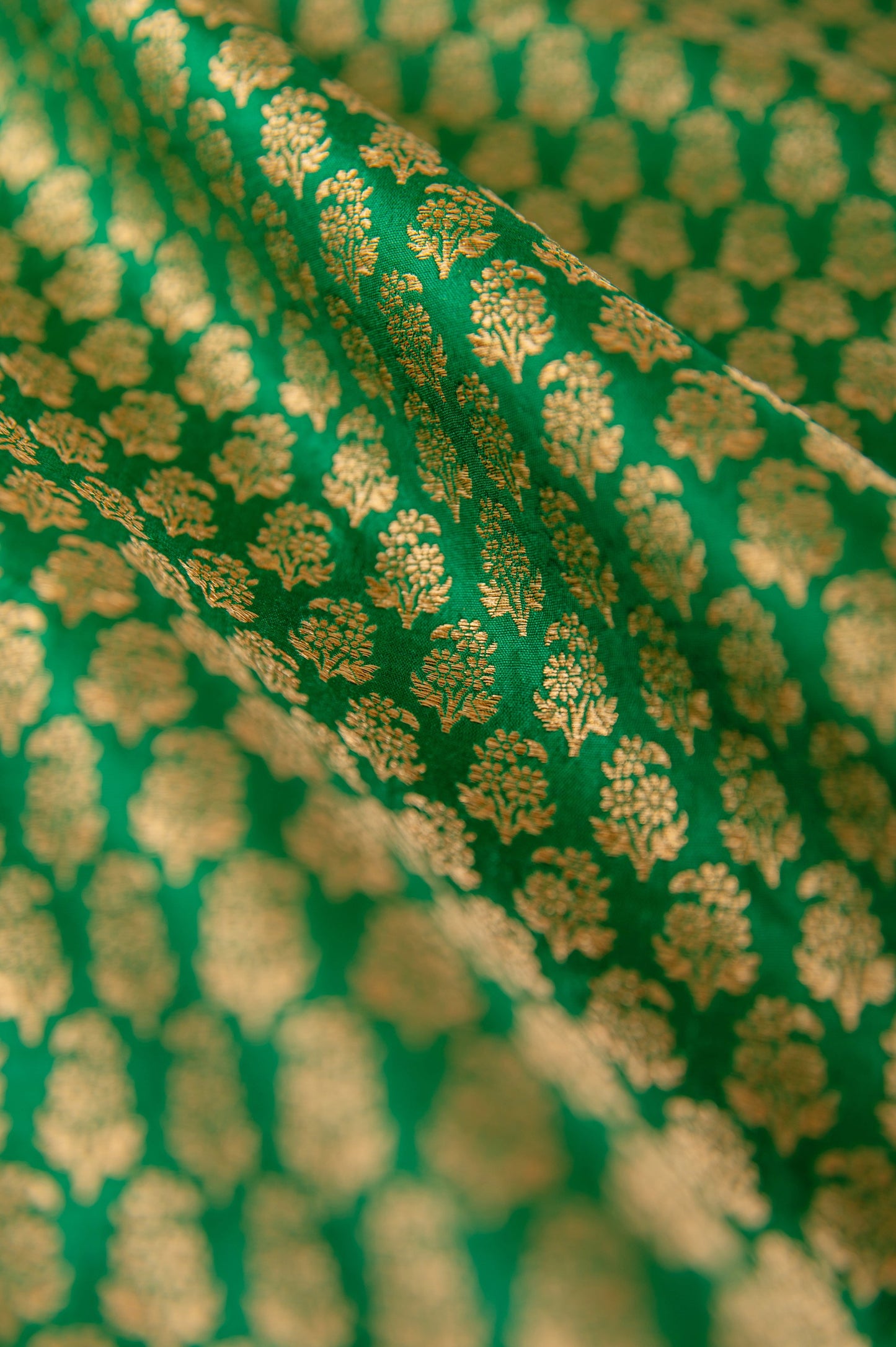 Handwoven Green Silk Fabric