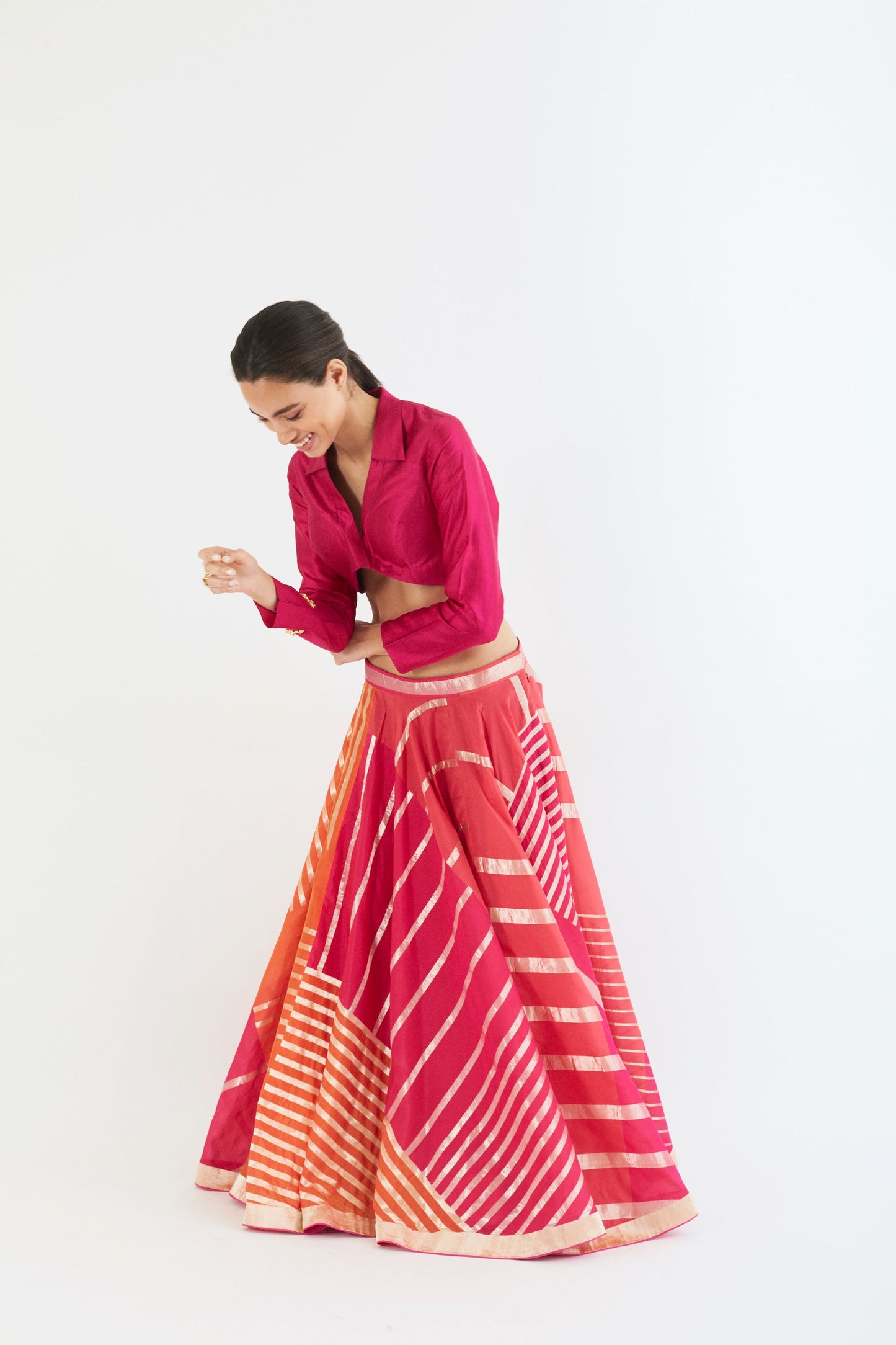 Prism Pink Bias Cut Skirt