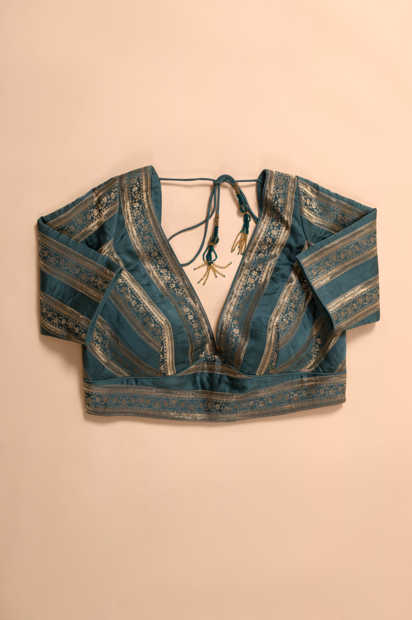 Handwoven Teal Organza Digital Printed Saree