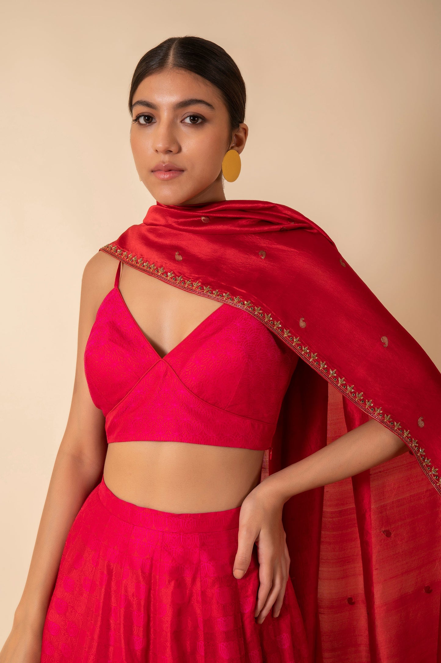 Handwoven Pink Silk Lehenga