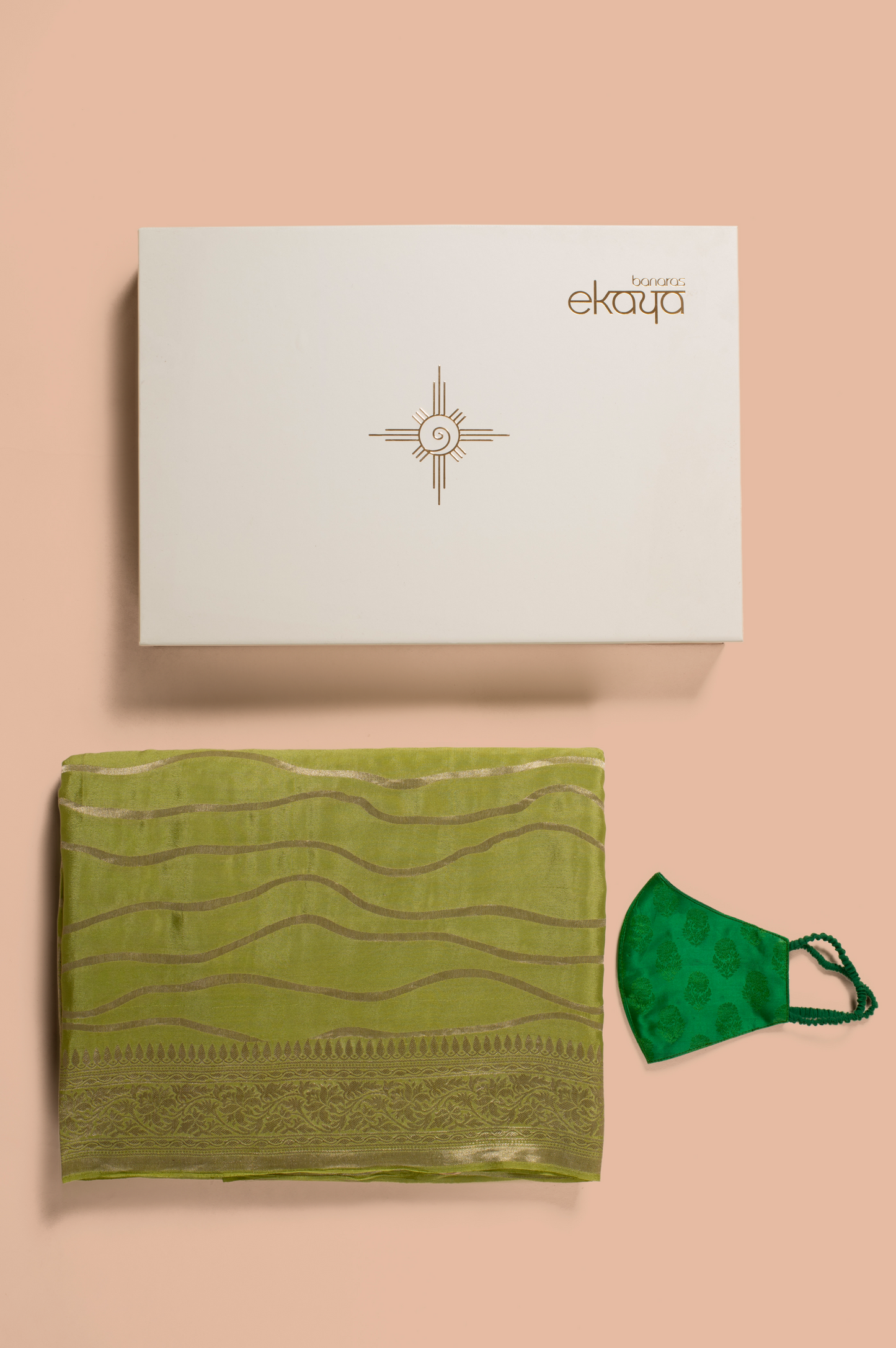 Handwoven Green Sari Gift Set