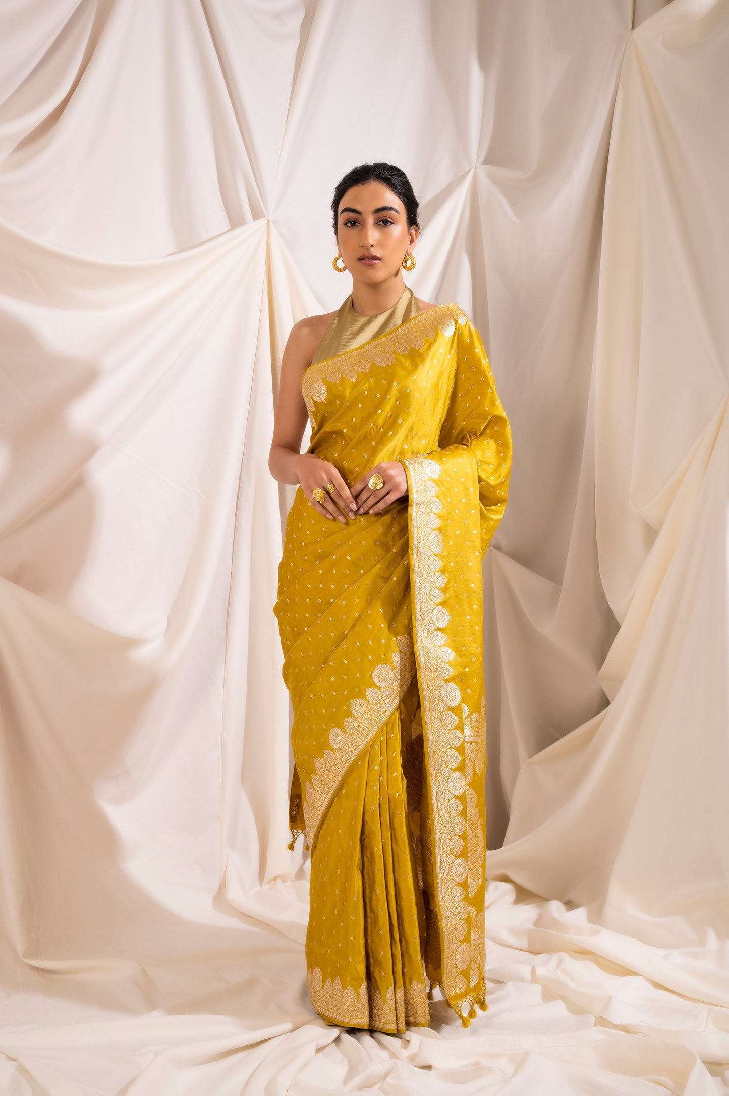 Handwoven Yellow Silk Saree