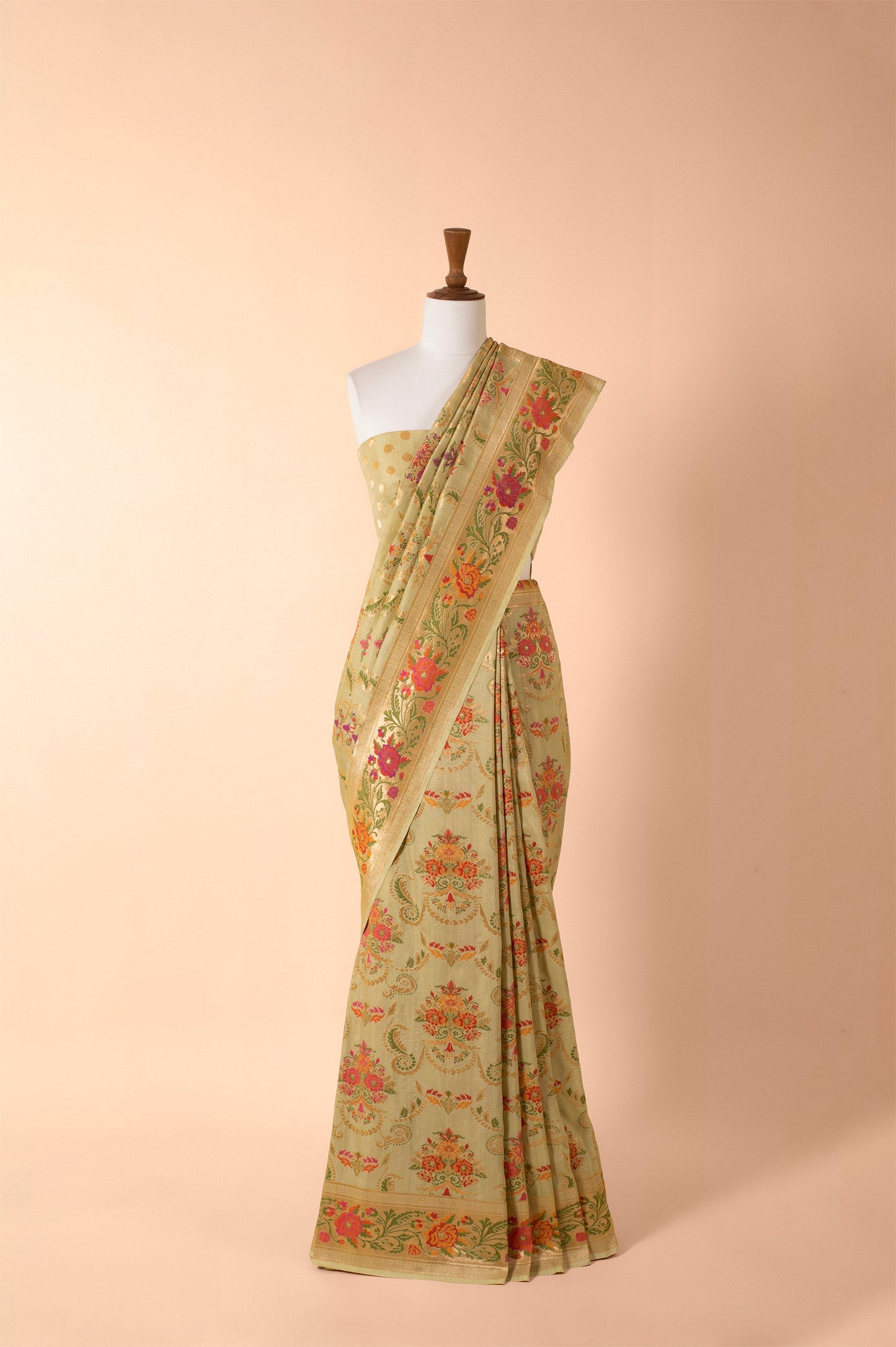 Handwoven Green Tussar Sari