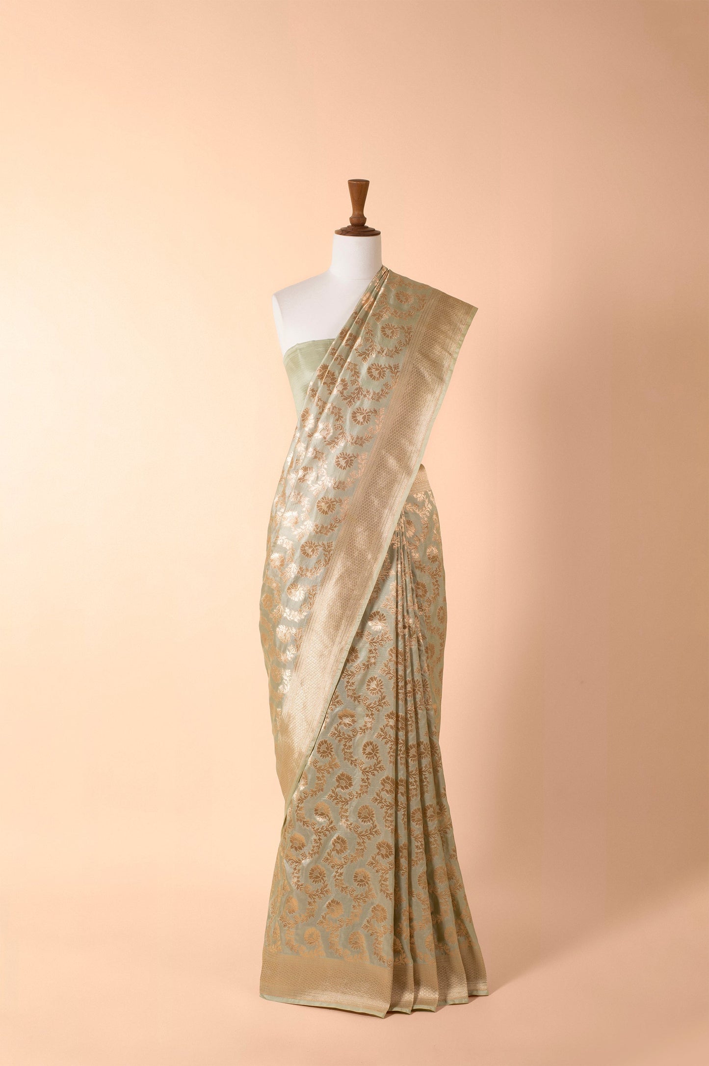 Handwoven Green Silk Sari