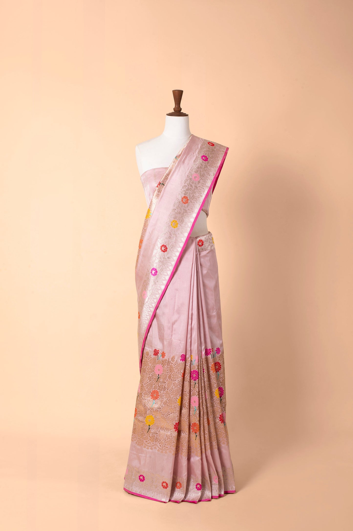 Handwoven Mauve Silk Sari