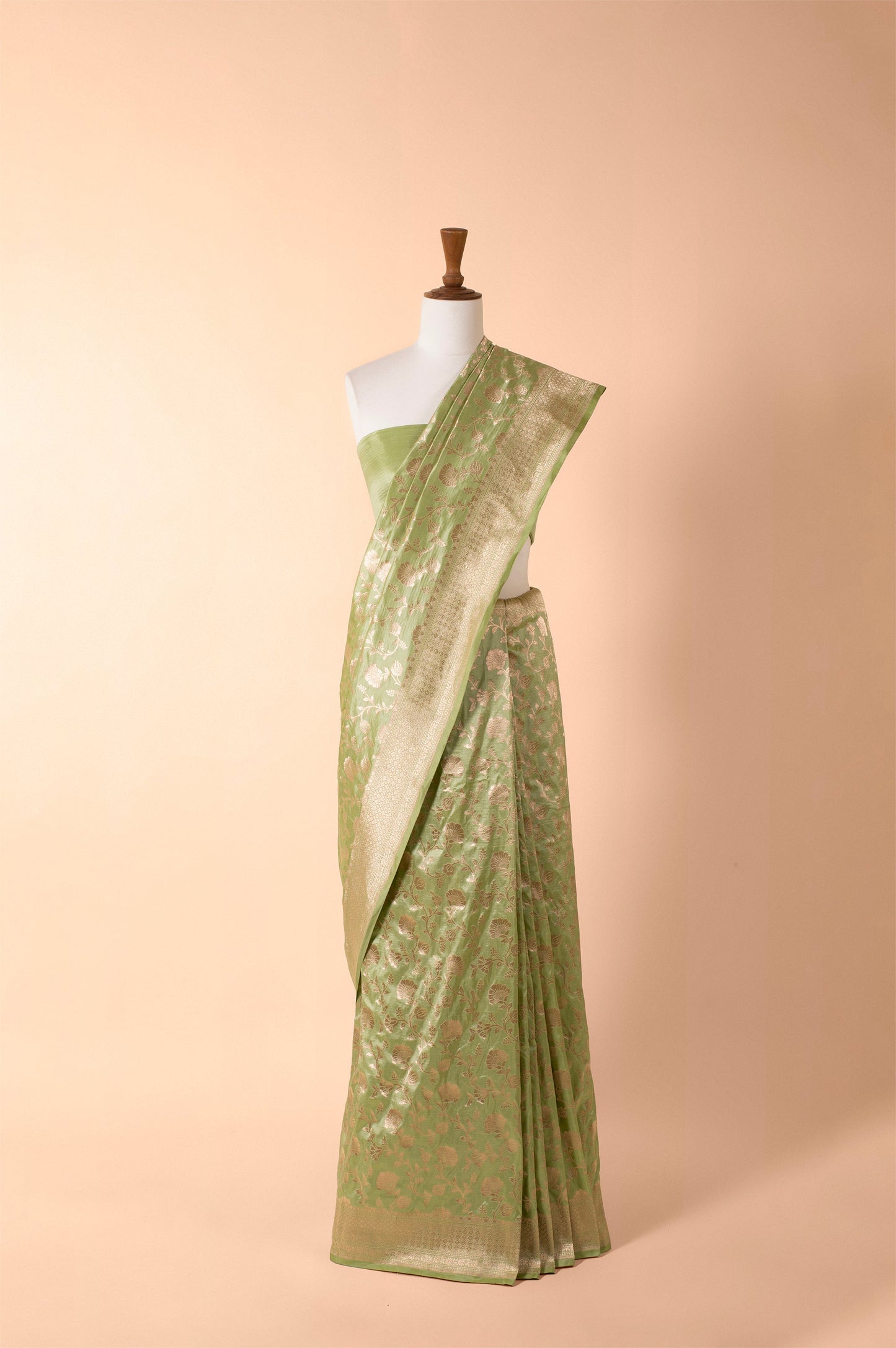 Handwoven Green Silk Sari