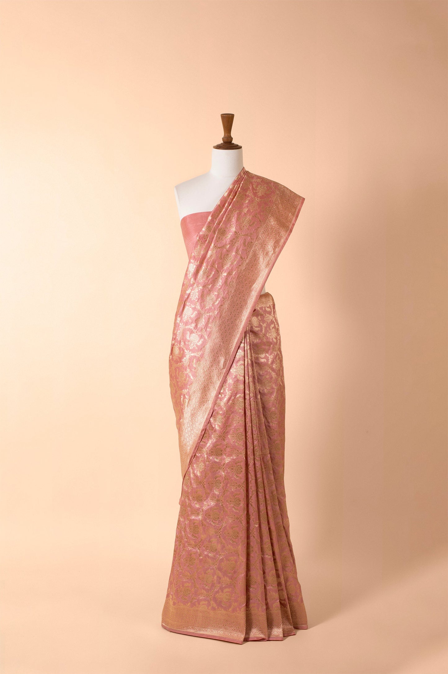 Handwoven Pink Silk Sari