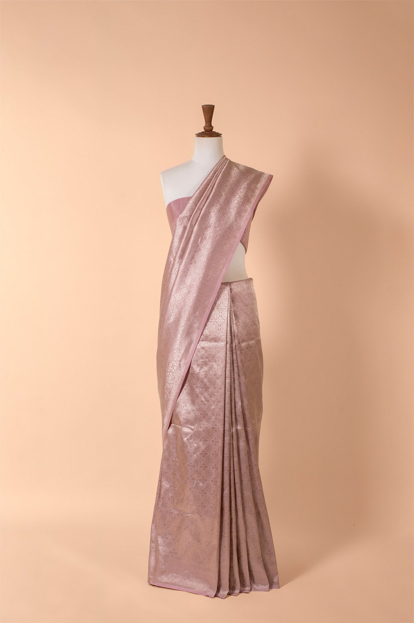 Handwoven Mauve Silk Sari