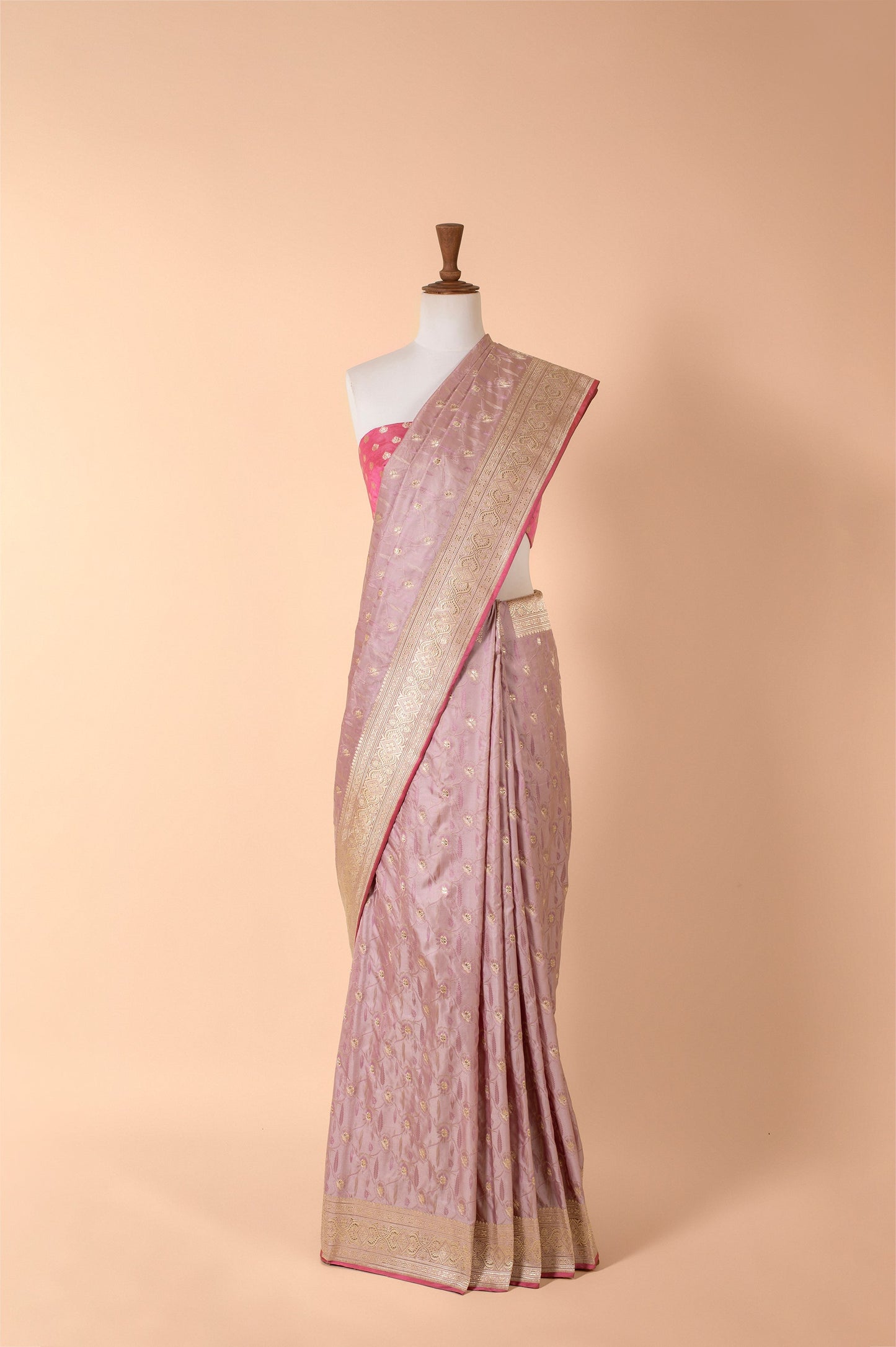 Handwoven Mauve Silk Sari